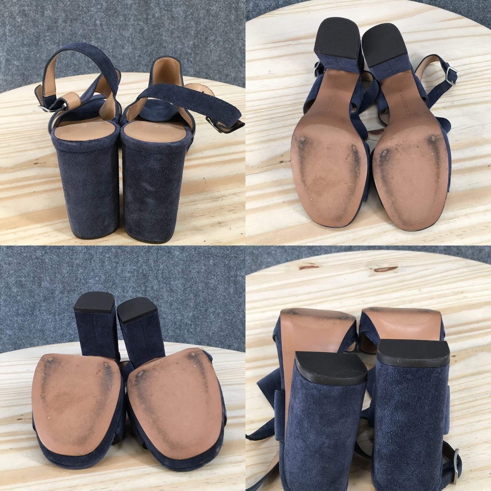 Banana Republic Banana Republic Sandals Womens 8 M Slingback Blue Peep Toe Casual Block Heels Shoes Size US 8 / IT 38 - 9 Thumbnail