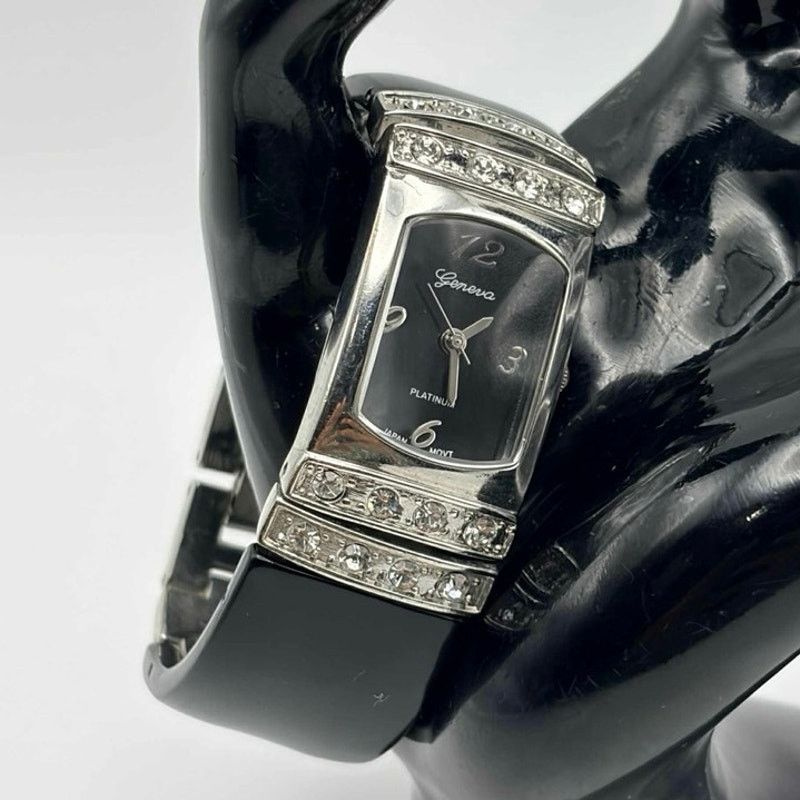 Other Silver & Black Crystal Geneva Watch Size ONE SIZE - 2 Thumbnail