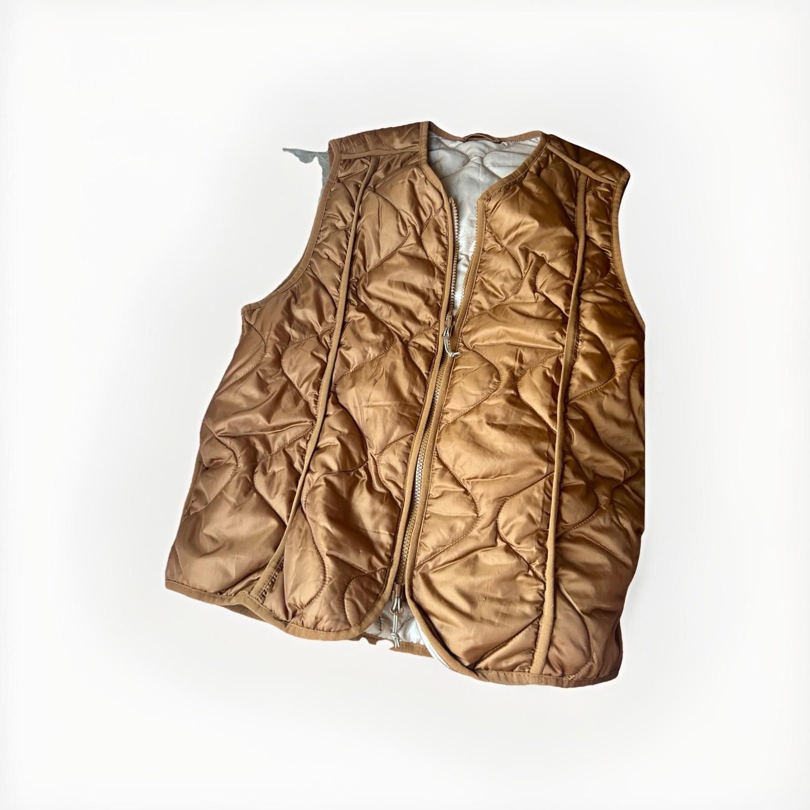 foret forét Quilted Suede-Trim Vest – Caramel Brown, Size M Size US M / EU 48-50 / 2 - 2 Thumbnail