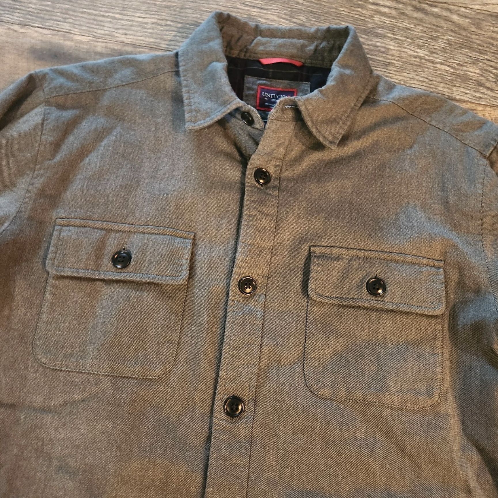 UNTUCKit UNTUCKit Shacket Shirt Jacket Mens Medium Gray Flannel Line Heavyweight Button-Up Lined Ziraldo Size US M / EU 48-50 / 2 - 2 Thumbnail