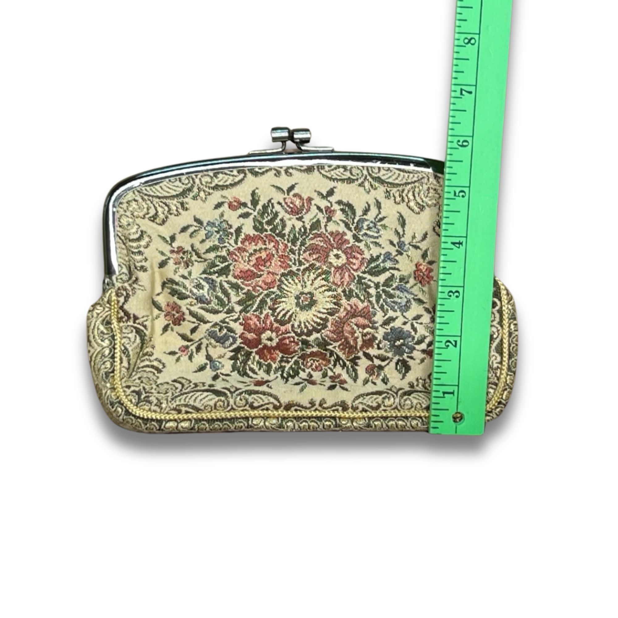 Other Vintage-Inspired Baroque Floral Tapestry Clutch Purse With M Size ONE SIZE - 4 Thumbnail
