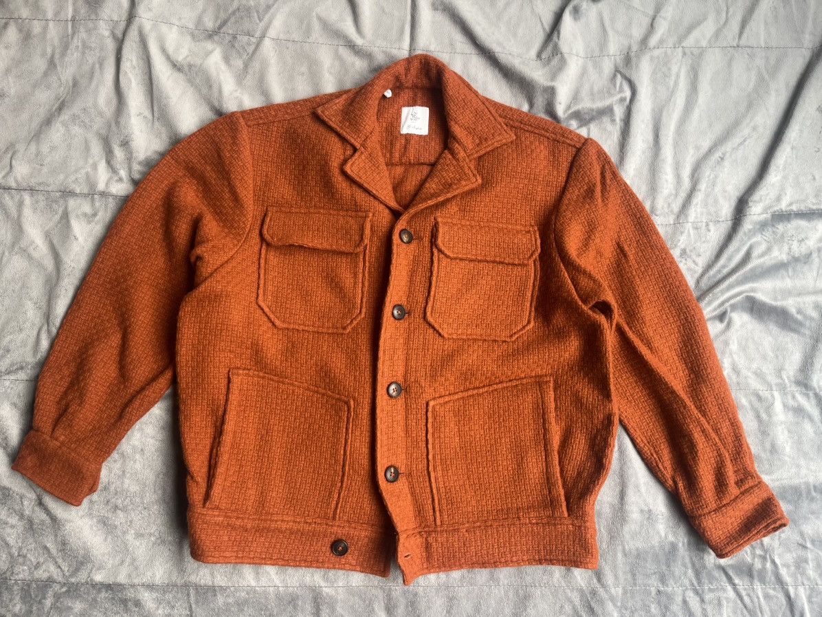 No Man Walks Alone NMWA X Giro Inglese Buttoned Blouson Jacket - Orange Wool Size US S / EU 44-46 / 1 - 1 Thumbnail