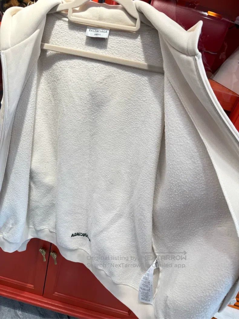 Balenciaga Balenciaga Beige White Hoodie Jacket Size US S / EU 44-46 / 1 - 5 Thumbnail