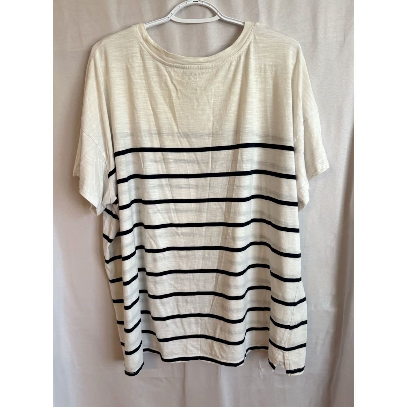 Vintage Maurices 3X Navy White Stripe Top Cotton Blend Classic Women’s Size XXL / US 16-18 / IT 52-54 - 2 Thumbnail