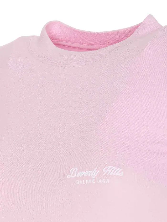 Balenciaga o1tr1nto0526 Beverly Hills T-Shirt Fitted in Pink Size XS / US 0-2 / IT 36-38 - 3 Thumbnail