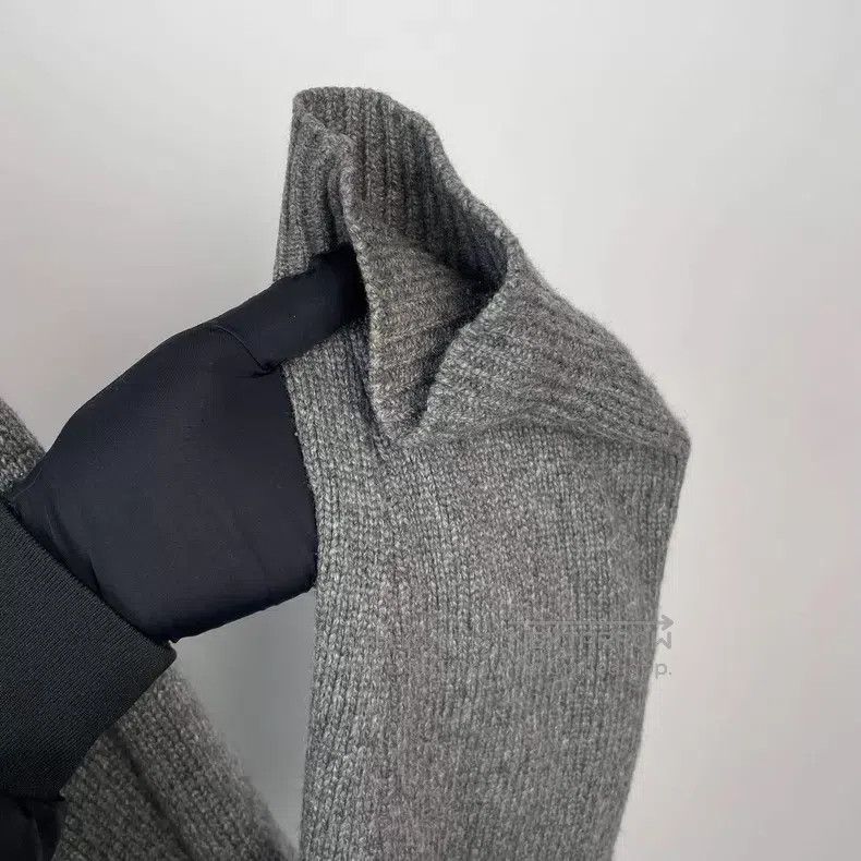 Hermes Hermes Tip-Off Pure Cashmere Knit Top with Leather, Gray Size XL / US 12-14 / IT 48-50 - 9 Thumbnail