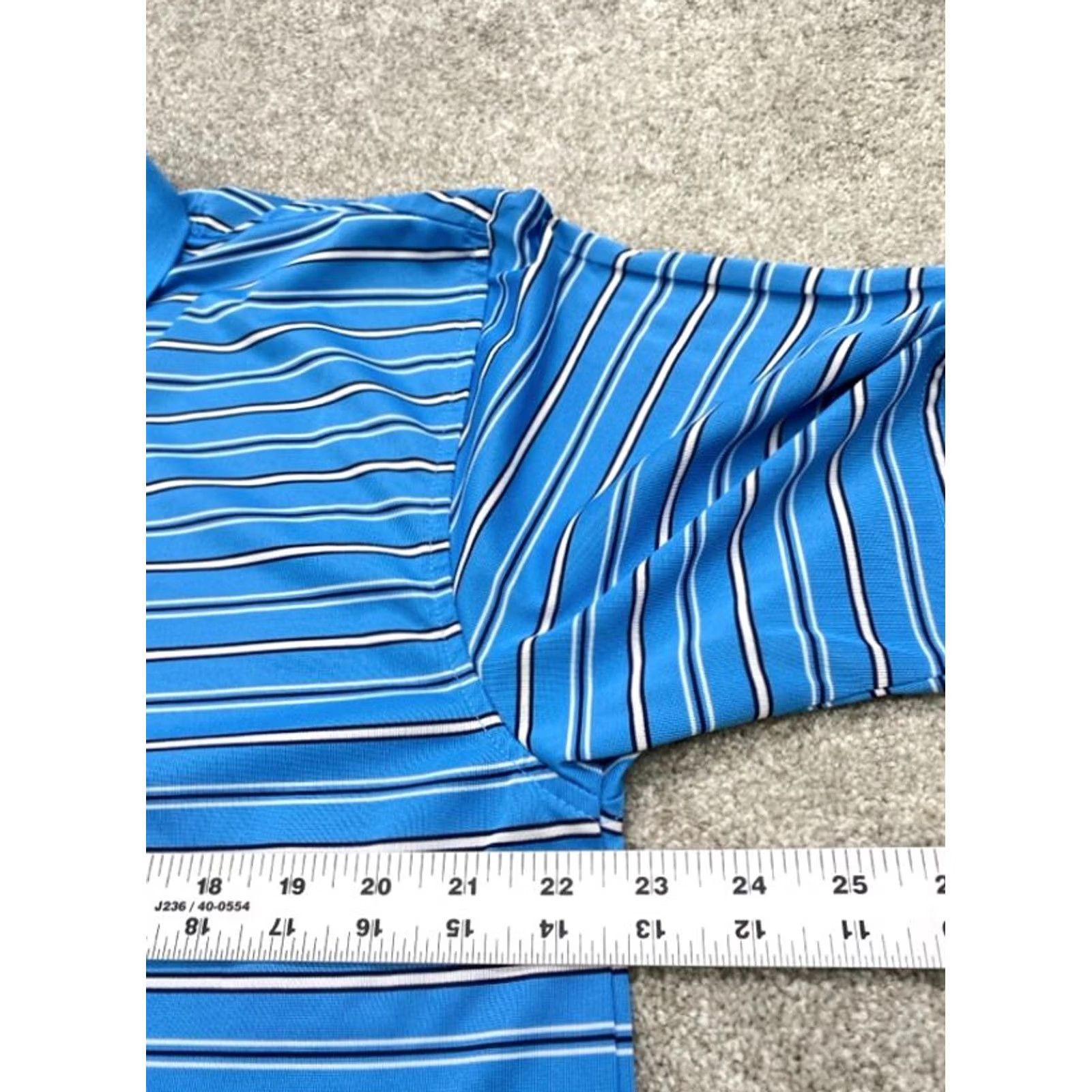 Vintage Bollé Golf Tech Polo Shirt Men’s L Blue White Striped 5250 Nike Style Polo Size US L / EU 52-54 / 3 - 5 Thumbnail
