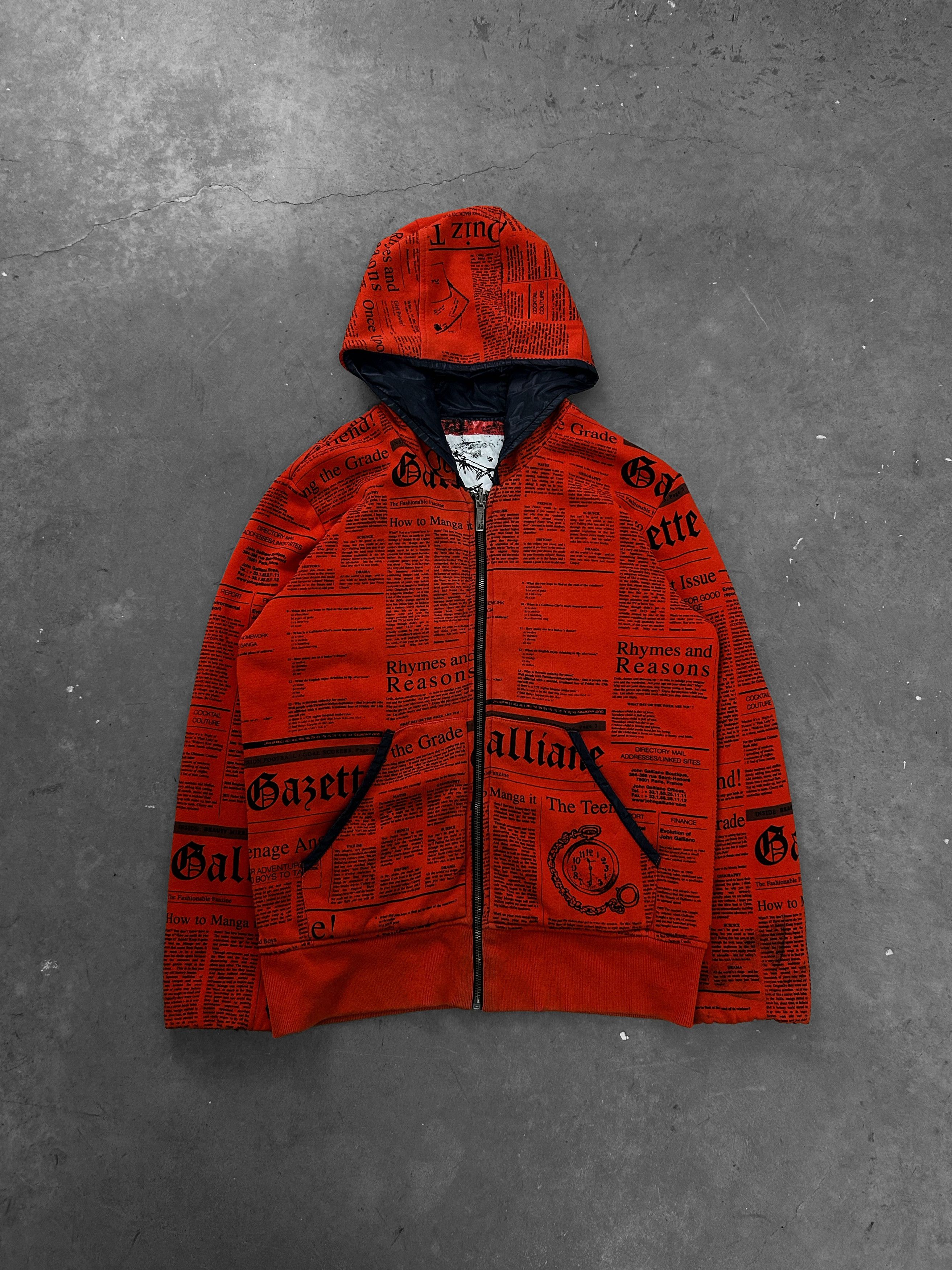 John Galliano Newspaper Hoodie | Grailed