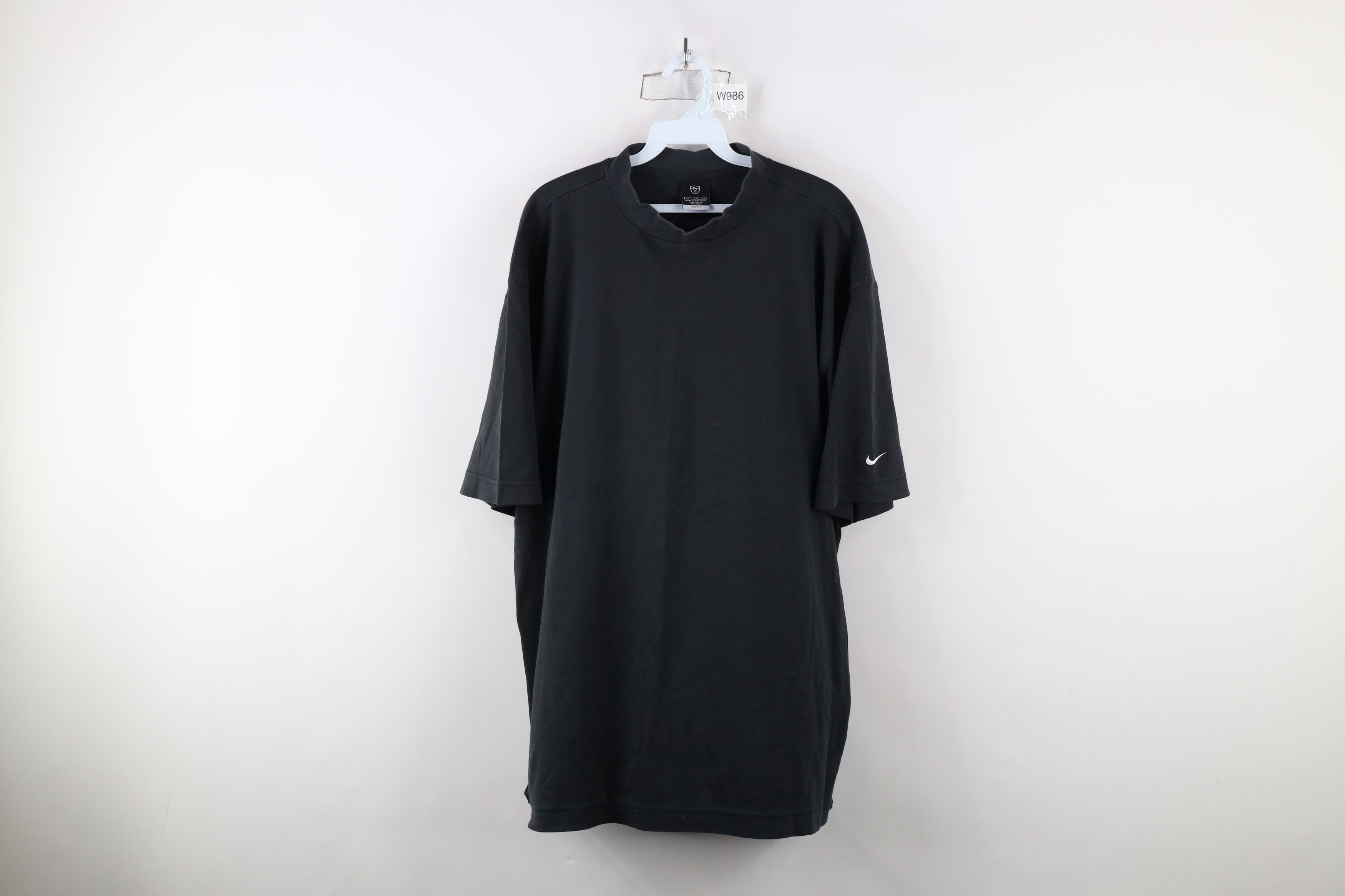 Nike × Vintage Vintage Nike Golf Scott Mini Swoosh Mock Neck T-Shirt Black Size US XL / EU 56 / 4 - 1 Thumbnail