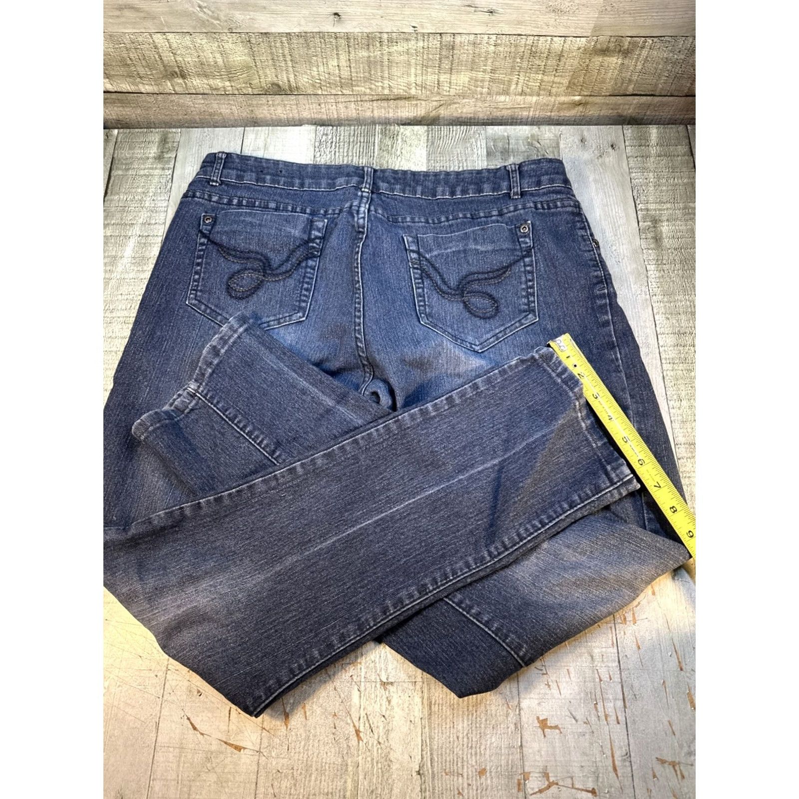 Vintage Dots Jeans Women Regular Size 16 Blue Straight 15/16 Stretchy Classy Pants Mens? Size 38" / US 16 / IT 52 - 6 Thumbnail