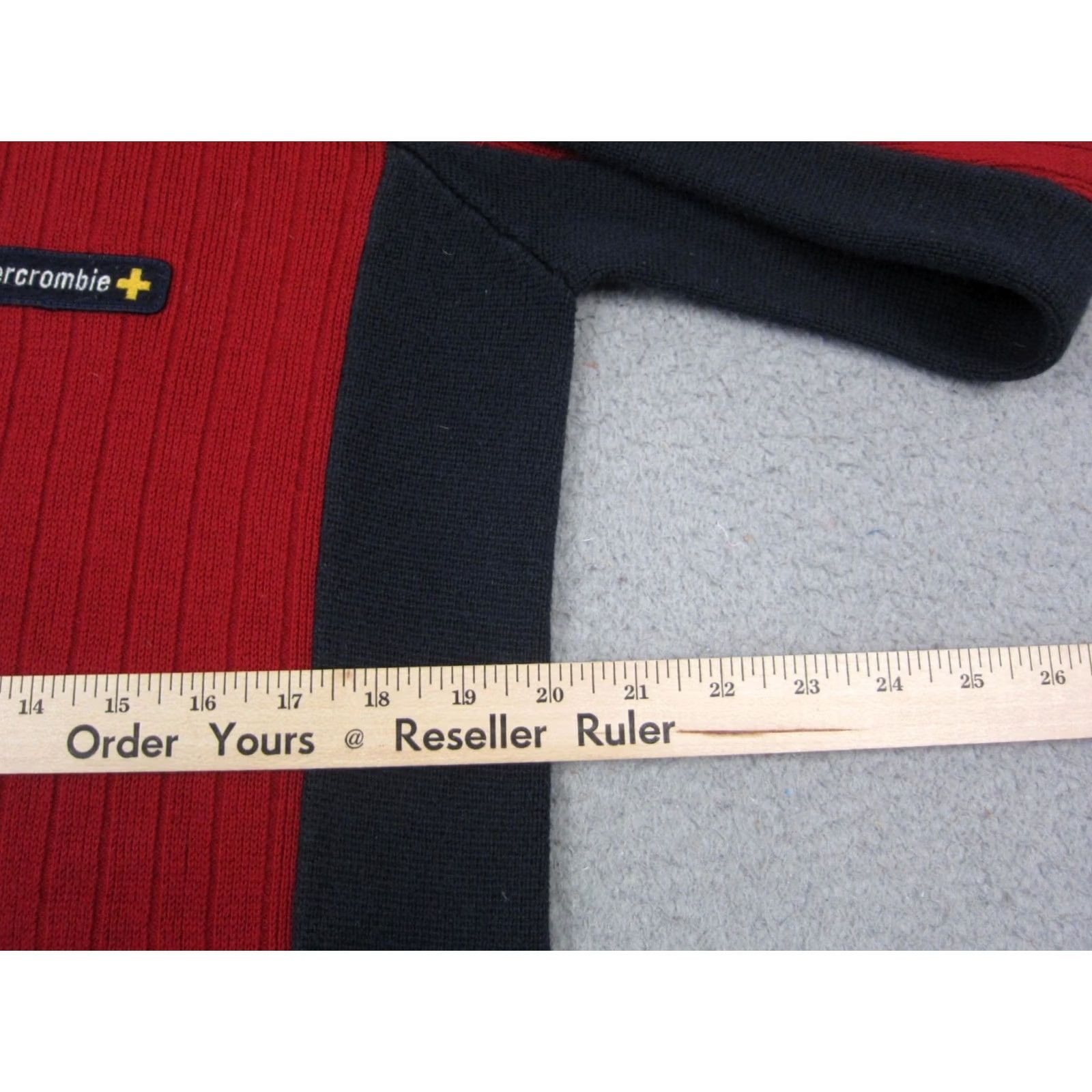 Abercrombie & Fitch VINTAGE Abercrombie Sweater Womens XL Red Ribbed V-Neck Y2k 80s 90s Classic Size XL / US 12-14 / IT 48-50 - 7 Thumbnail
