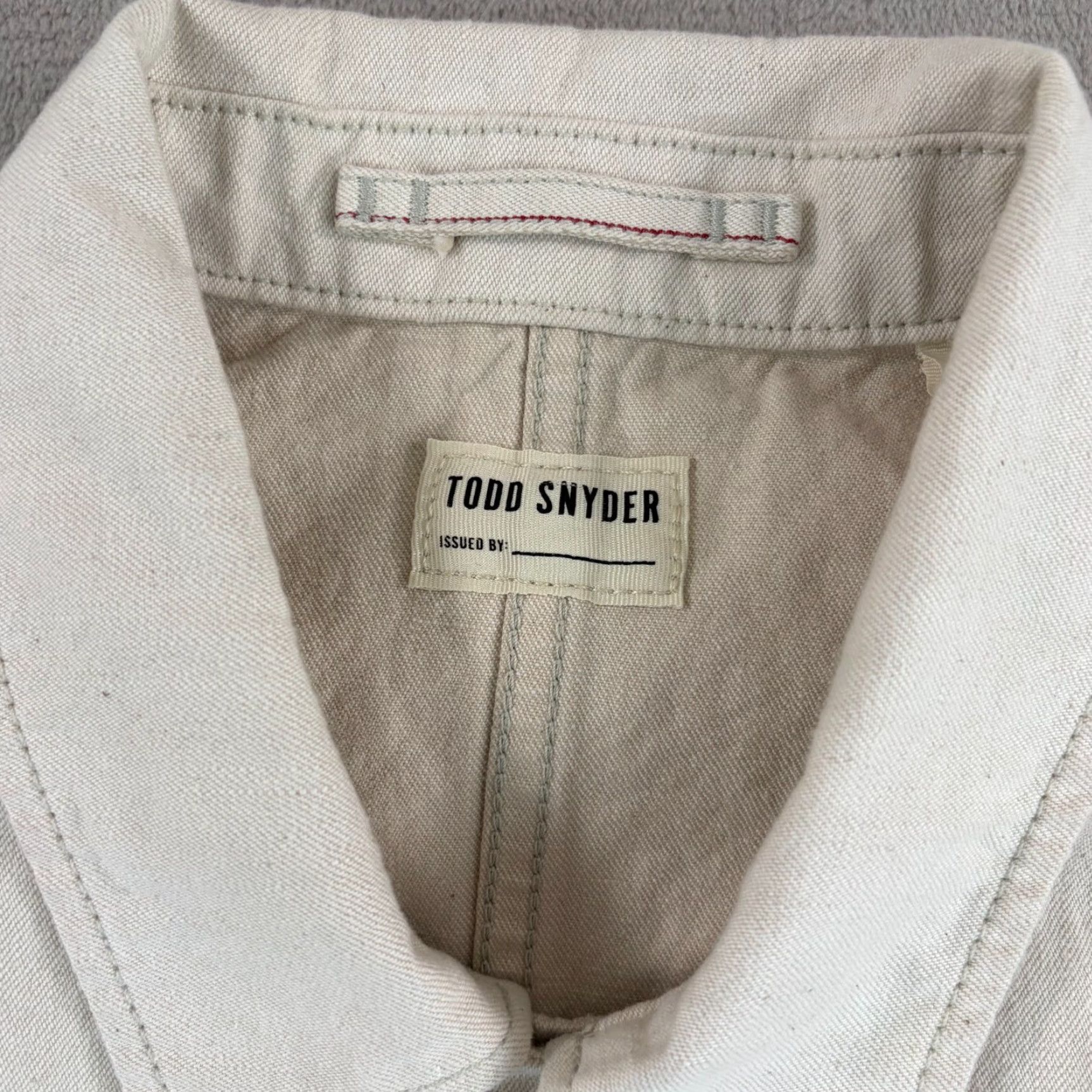 Todd Snyder TODD SNYDER Lightweight Japanese Selvedge Chore Coat in Canvas Men M Ivory 11.5 oz Denim Chore Coat Pockets Baggy Casual Womens Mens Size US M / EU 48-50 / 2 - 3 Thumbnail