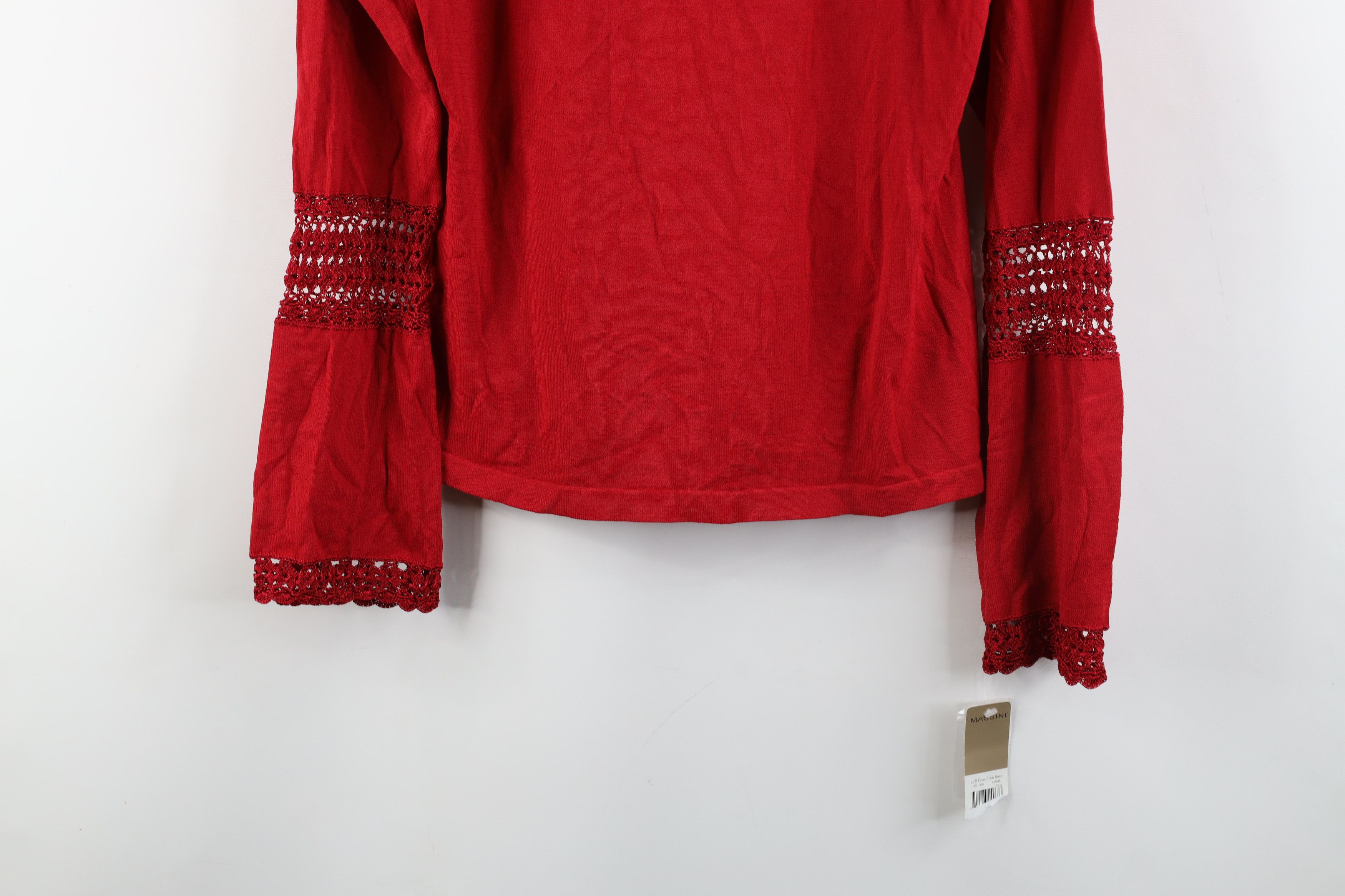 Vintage Deadstock Vintage 90s Y2K Babydoll Ribbed Knit T-Shirt Red Size M / US 6-8 / IT 42-44 - 3 Thumbnail