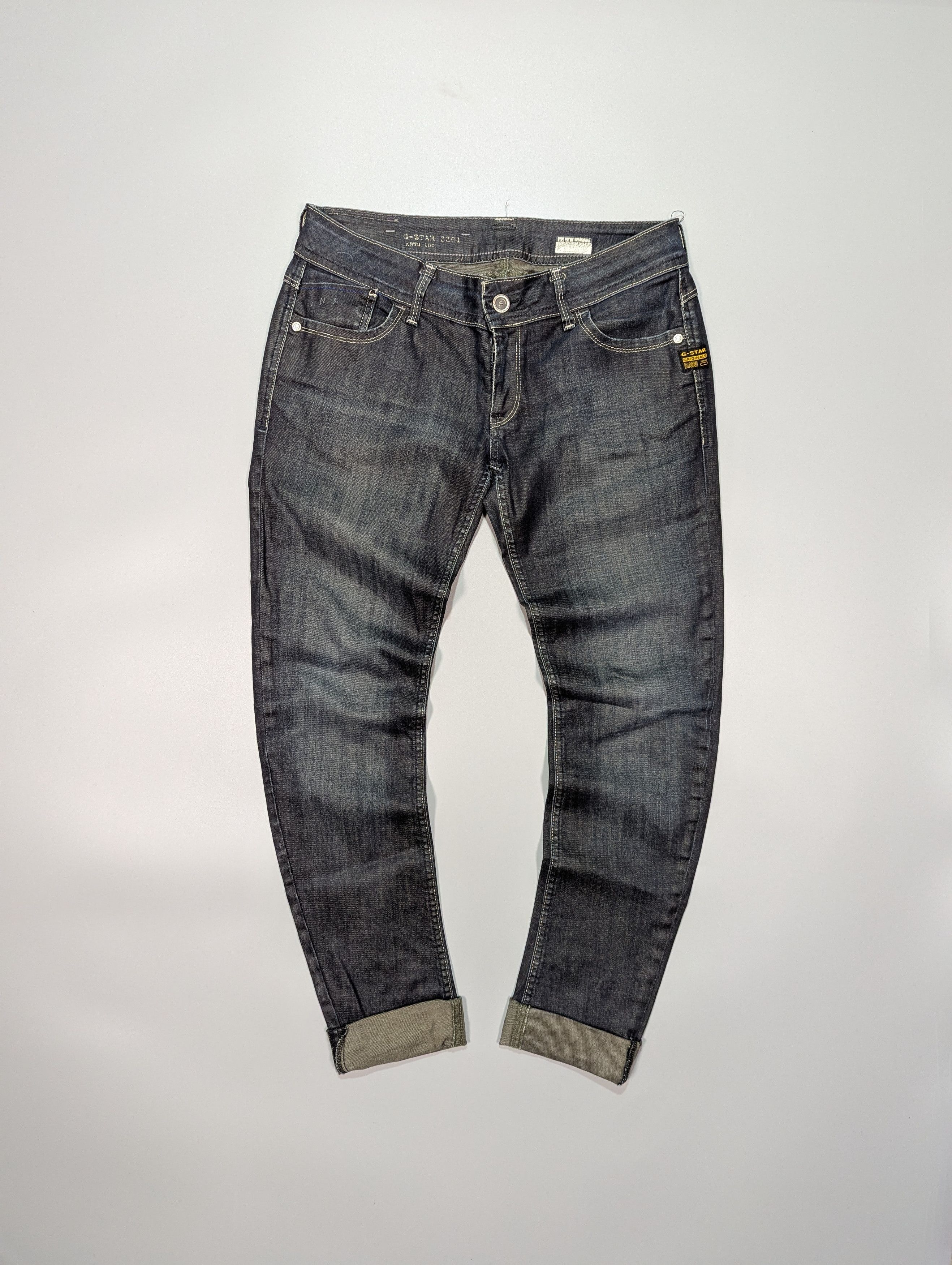 G-Star × Vintage G-Star RAW 3310 Women's Skinny Dark Blue Distressed Jeans Size 32" / US 10 / IT 46 - 1 Thumbnail