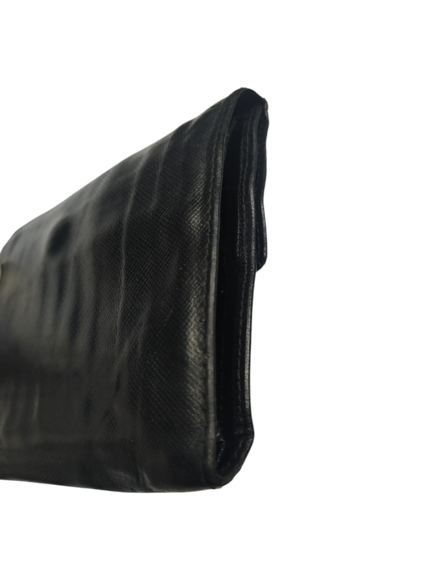 Prada PRADA BLACK SAFFIANO METAL LEATHER TRIANGLE WALLET Size ONE SIZE - 13 Thumbnail
