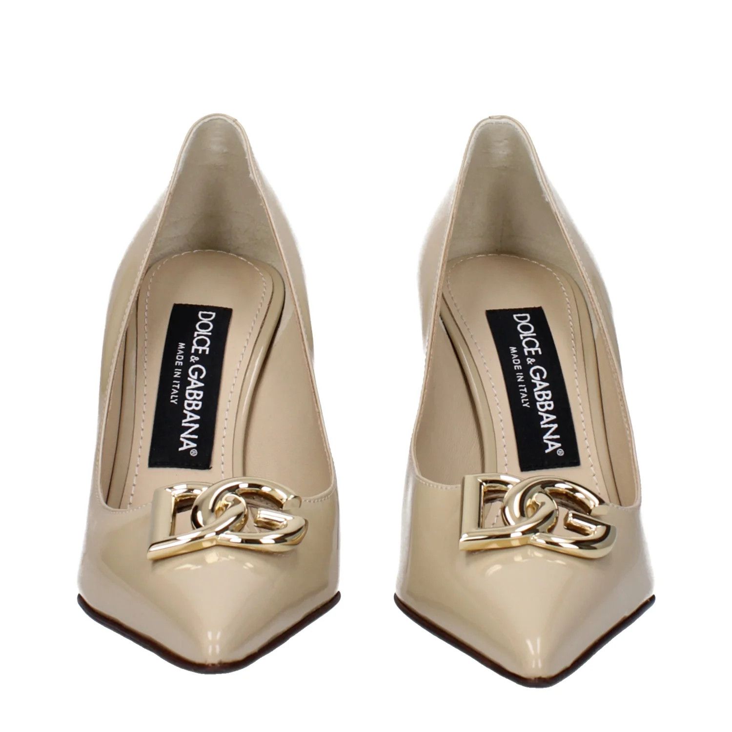 Dolce & Gabbana ob1o1e1124 Patent Leather Pumps in Beige Size US 7 / IT 37 - 3 Thumbnail