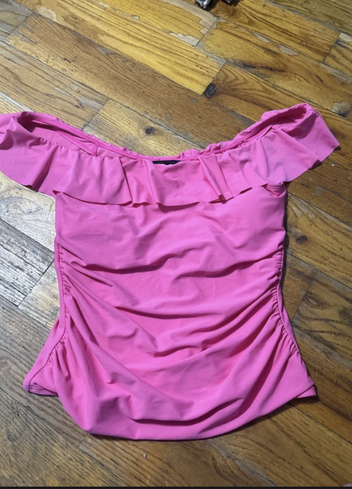 Tommy Hilfiger Pink ruffed bathing suit top Size XXL / US 16-18 / IT 52-54 - 1 Thumbnail
