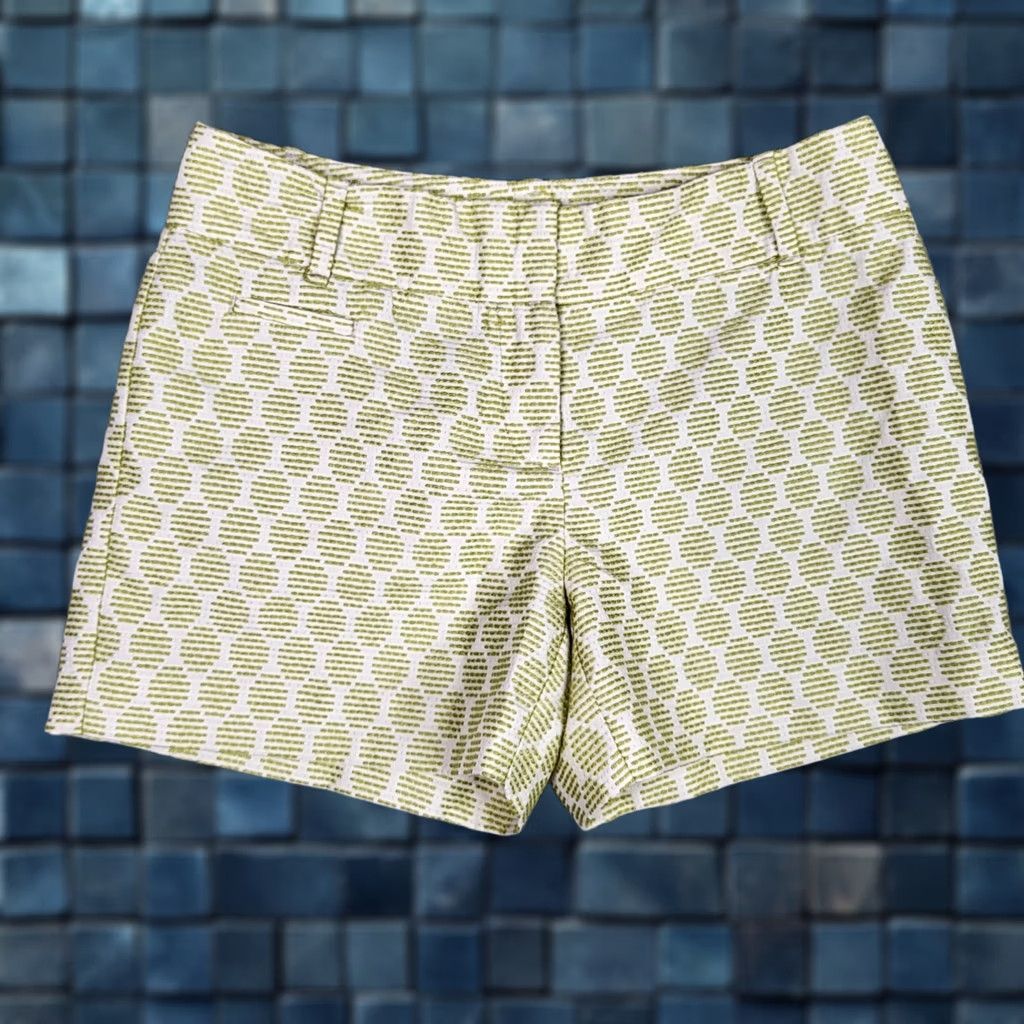 Loft LOFT Yellow Jacquard Shorts with Pockets Women Size 2 Regular Front Flat Pocketed Size 26" / US 2 / IT 38 - 1 Thumbnail
