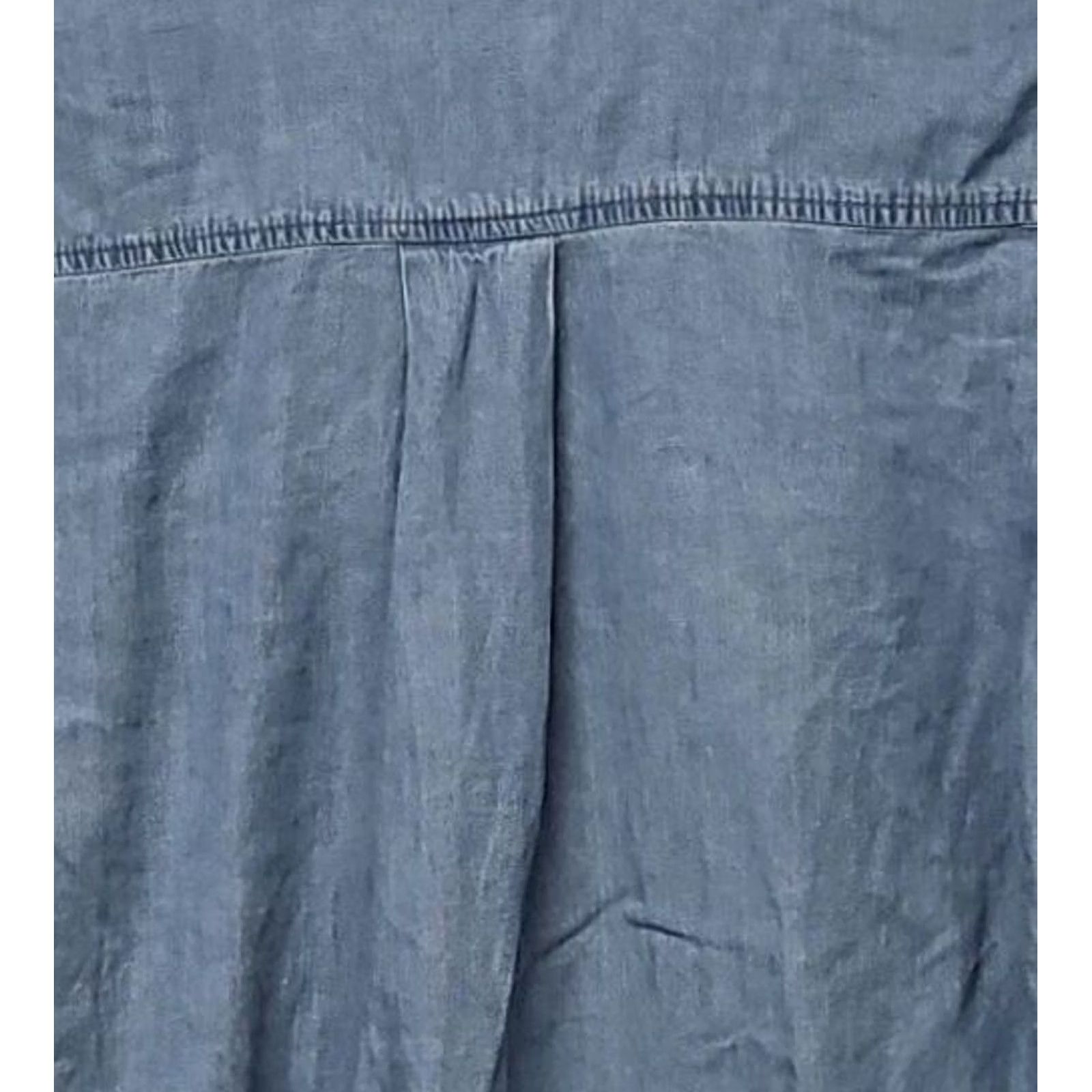 Denime Y2K Chambray Tie Front Crop Shirt Womens XL Lyocell Denim Soft Lightweight Shirt Size XL / US 12-14 / IT 48-50 - 7 Thumbnail