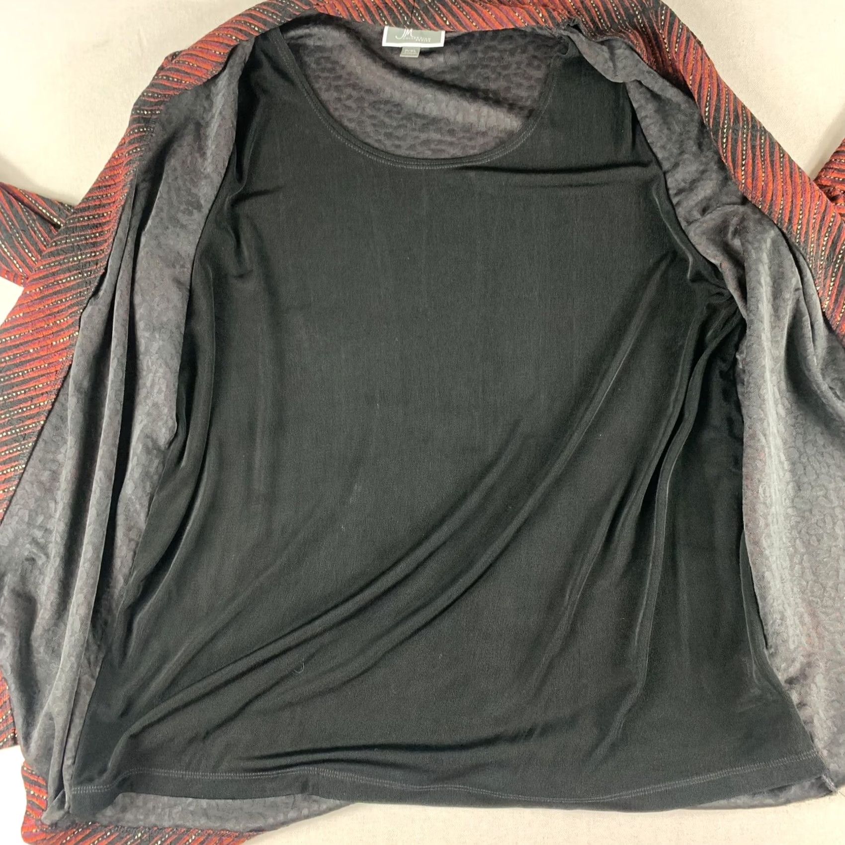 JM Collection JM COLLECTION PETITE Blouse WOMENS SIZE P/XL ORANGE BLACK STRIPED Size XL / US 12-14 / IT 48-50 - 4 Thumbnail