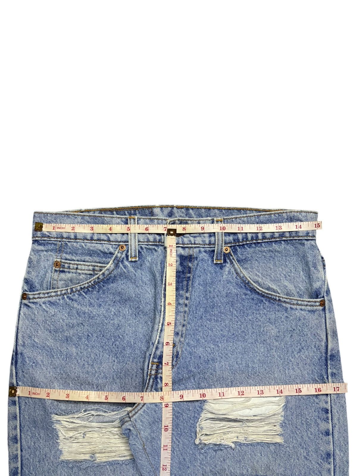 Levi's Vintage 90s Levis 550 Orange Tab Blue Wash Distressed Jeans Size US 30 / EU 46 - 12 Thumbnail