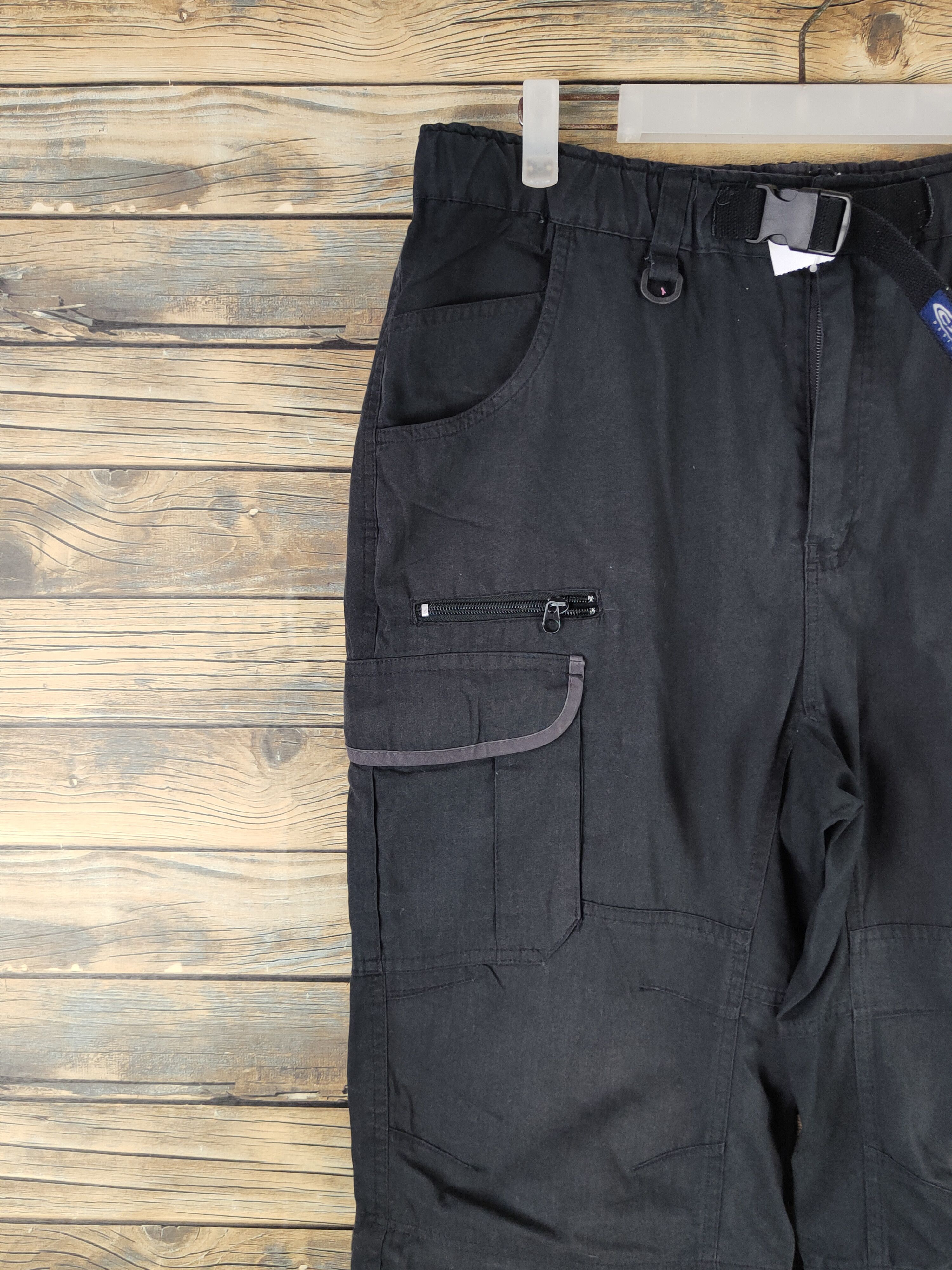 Japanese Brand DL CRU Black Multipocket Cargo Pants #2338 Size US 33 - 3 Thumbnail