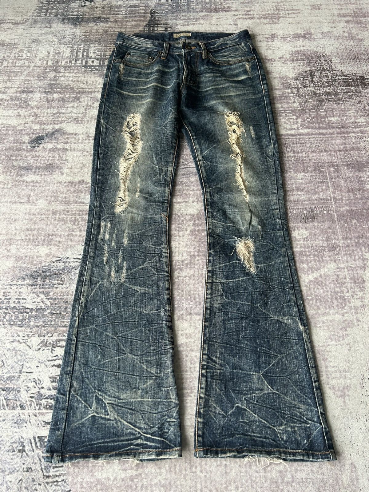 GOA GOA Super Flared Distressed Jeans Size US 29 - 3 Thumbnail
