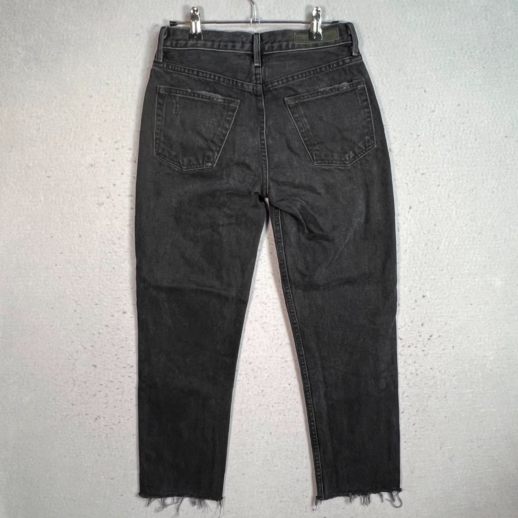 GRLFRND Jeans VINTAGE Helena Black High-Waisted Straight-Leg Frayed Hem Womens 26 Adult Regular Denim 26in Inseam