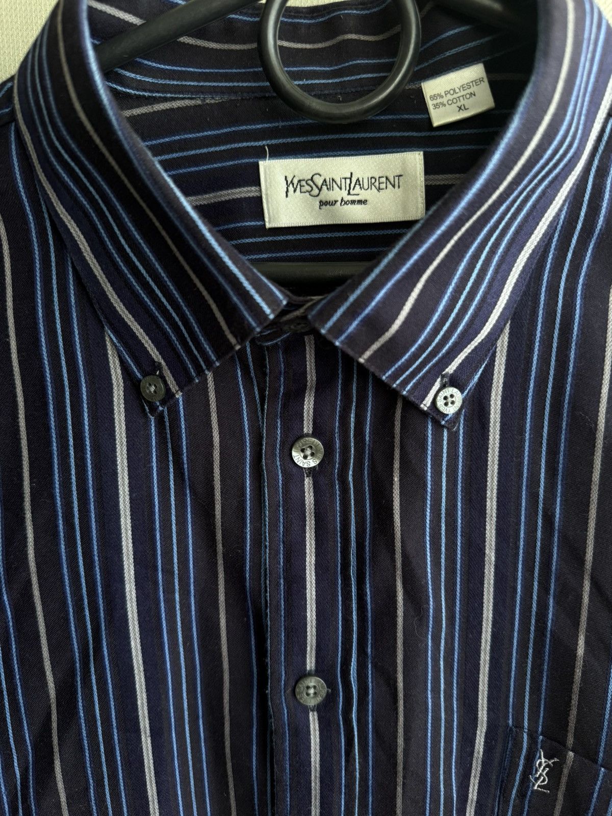 Yves Saint Laurent Vintage YSL YvesSaintLaurent 90s striped short sleeve shirt Size US XL / EU 56 / 4 - 8 Thumbnail