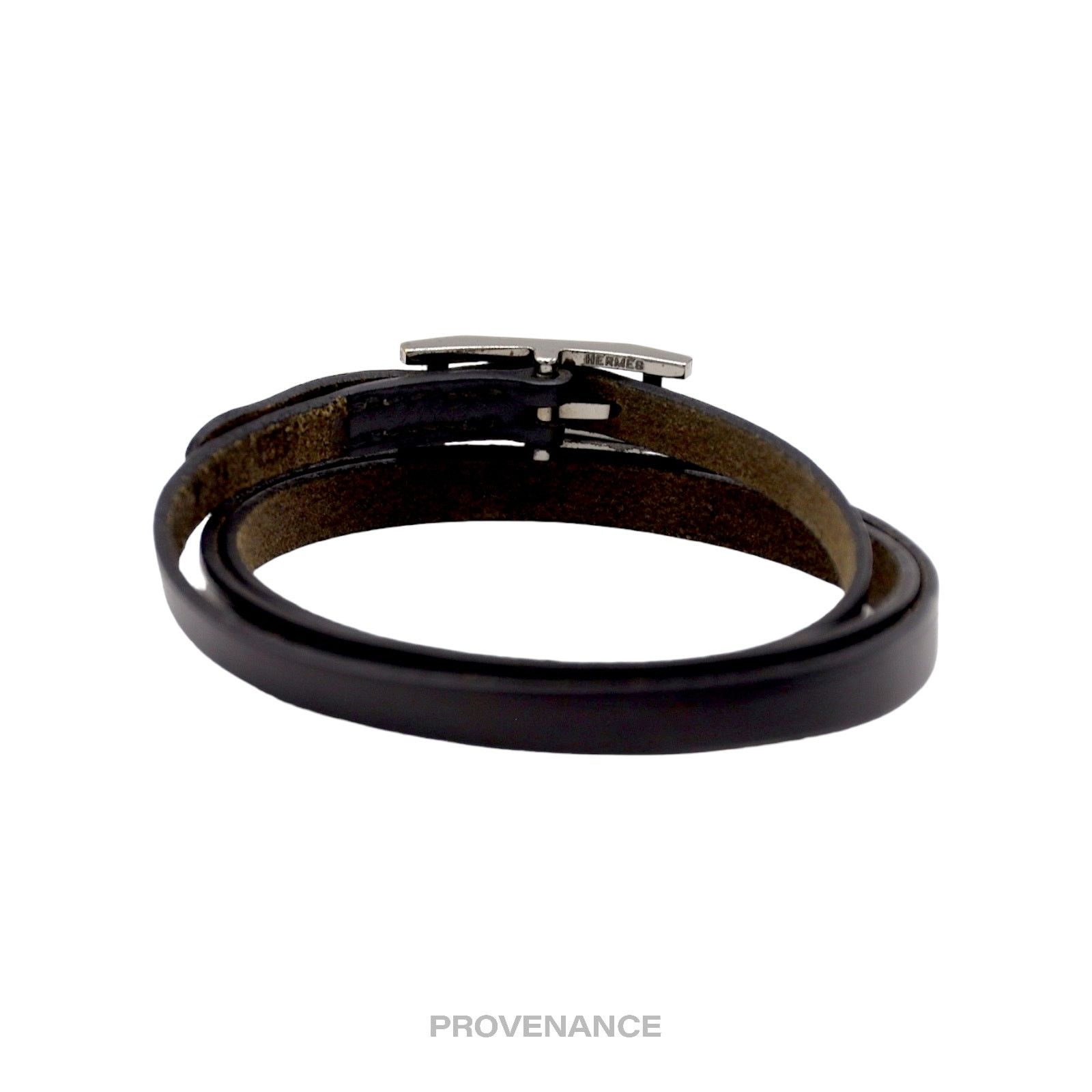 Hermes 🔴 Hermes Triple Tour Bracelet - Black Leather Size ONE SIZE - 3 Thumbnail