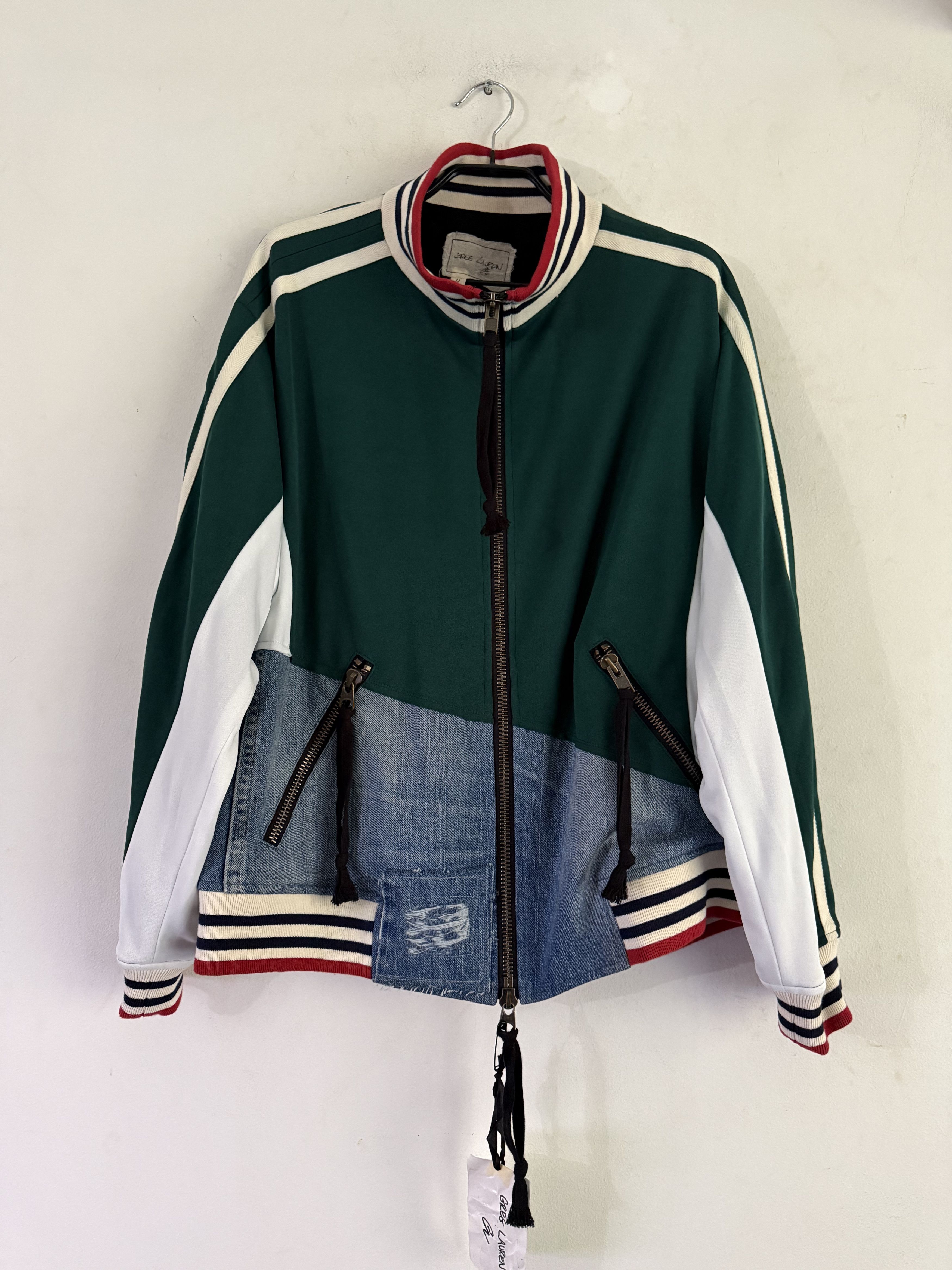Greg Lauren Ibrid Denim/Fabric Track Jacket Size US XL / EU 56 / 4 - 2 Thumbnail