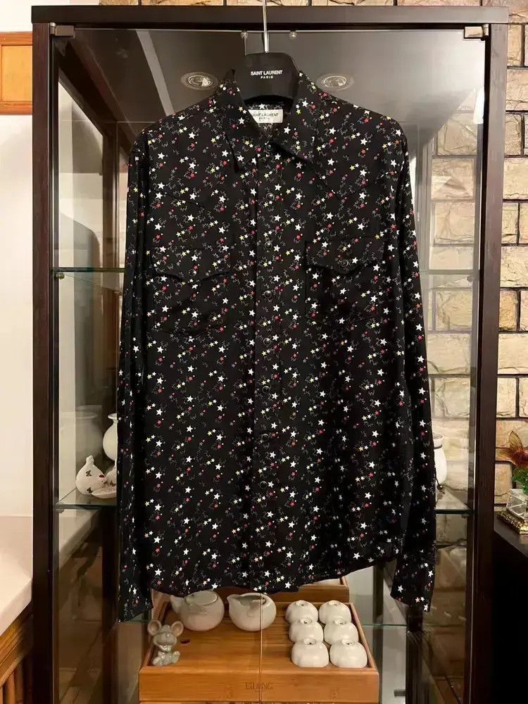 Other Saint Laurent Paris 21SS Stars Print Silk Shirt-2507 Size US M / EU 48-50 / 2 - 1 Thumbnail