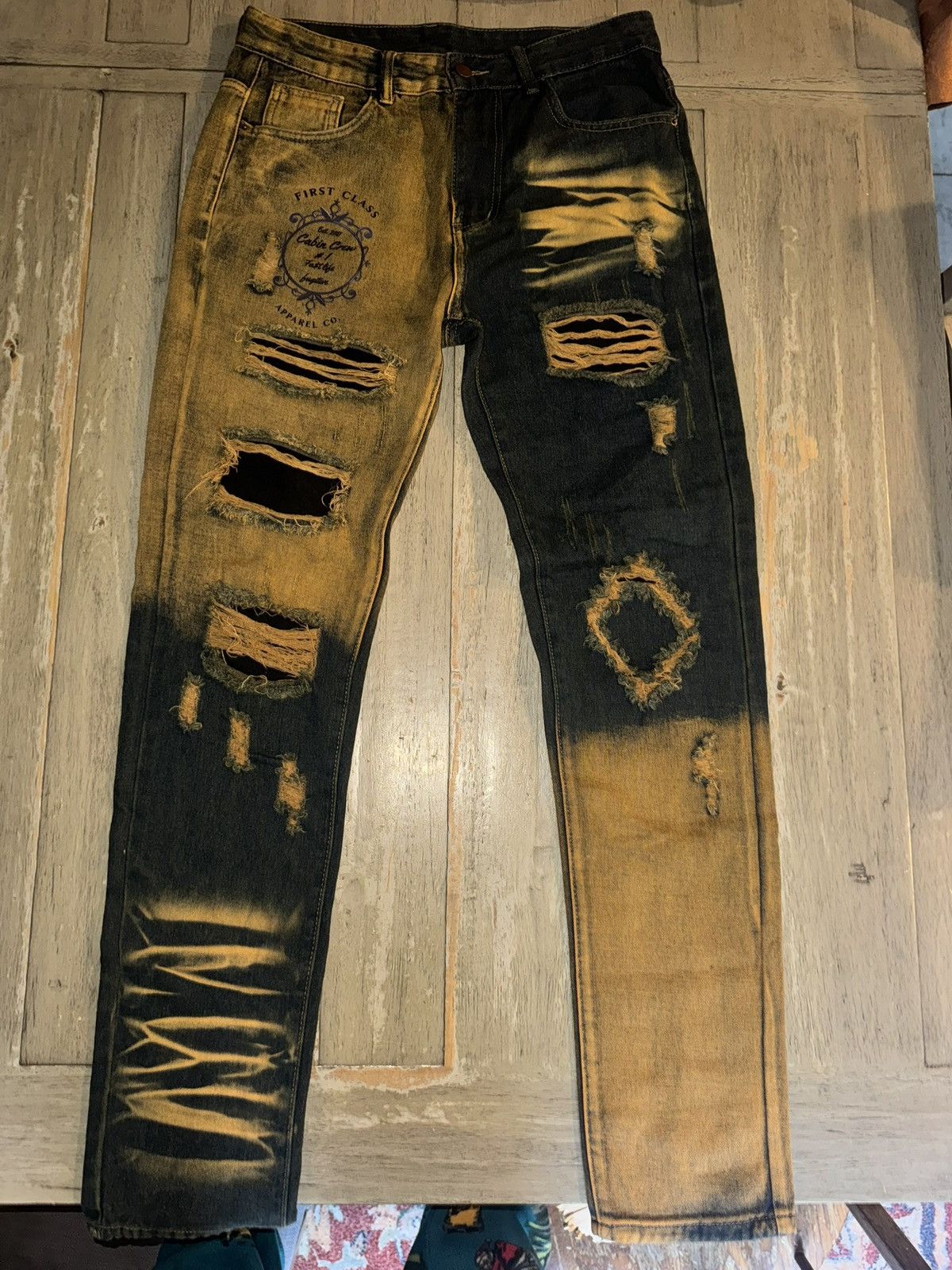 Jean “First class Apparel” custom 1 of 1 jeans Size US 31 - 1 Thumbnail