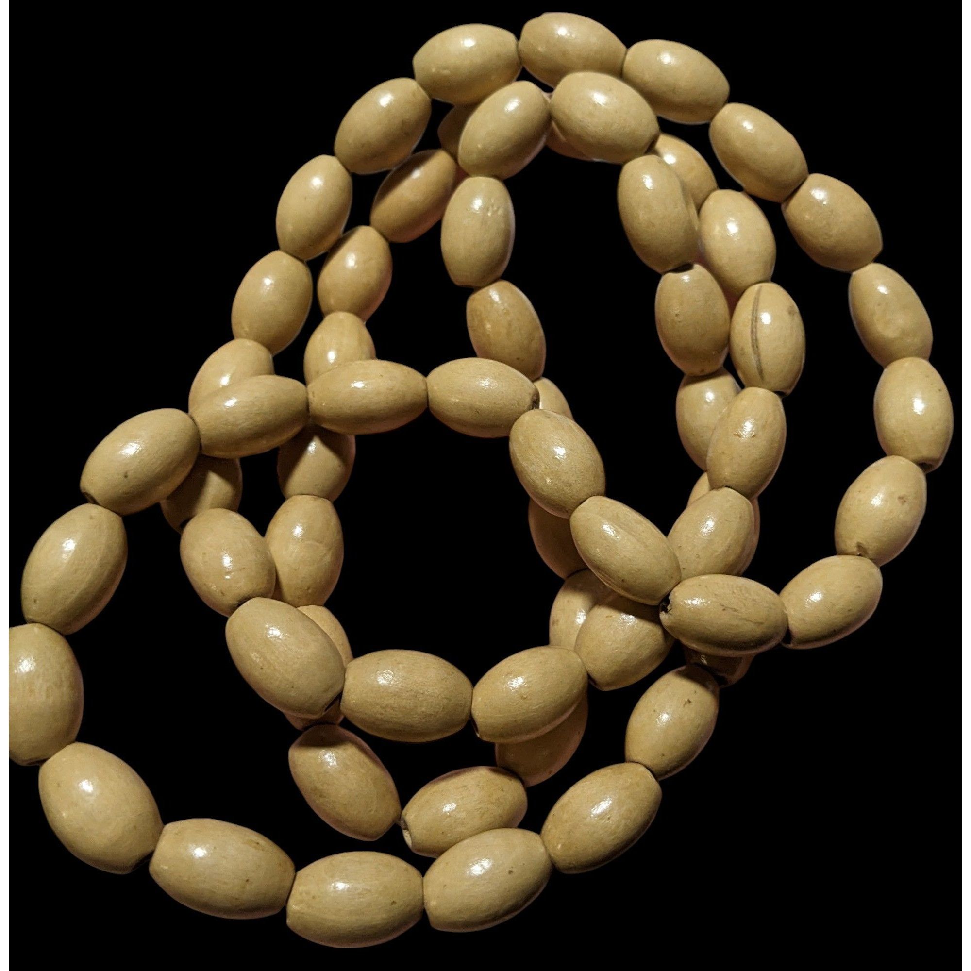 Other Retro Beige Casual Wooden Beaded Necklace Size ONE SIZE - 2 Thumbnail