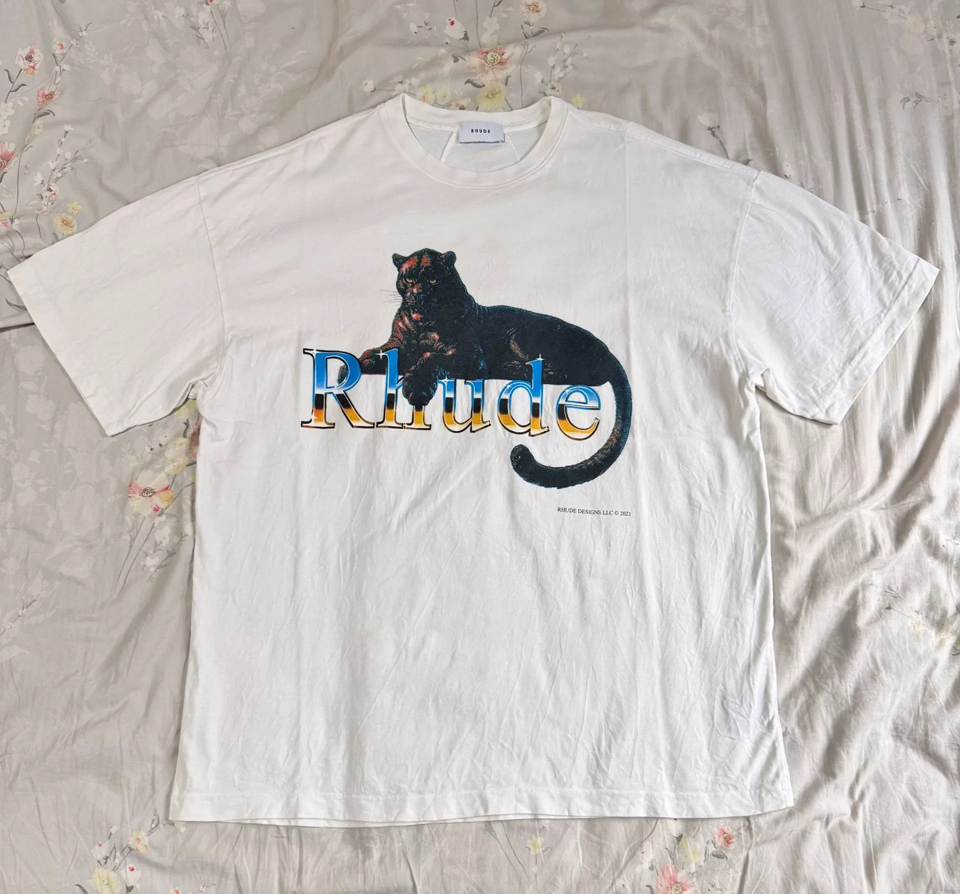 Rhude RHUDE 22SS Crewneck Graphic T-Shirt Size US XL / EU 56 / 4 - 1 Thumbnail