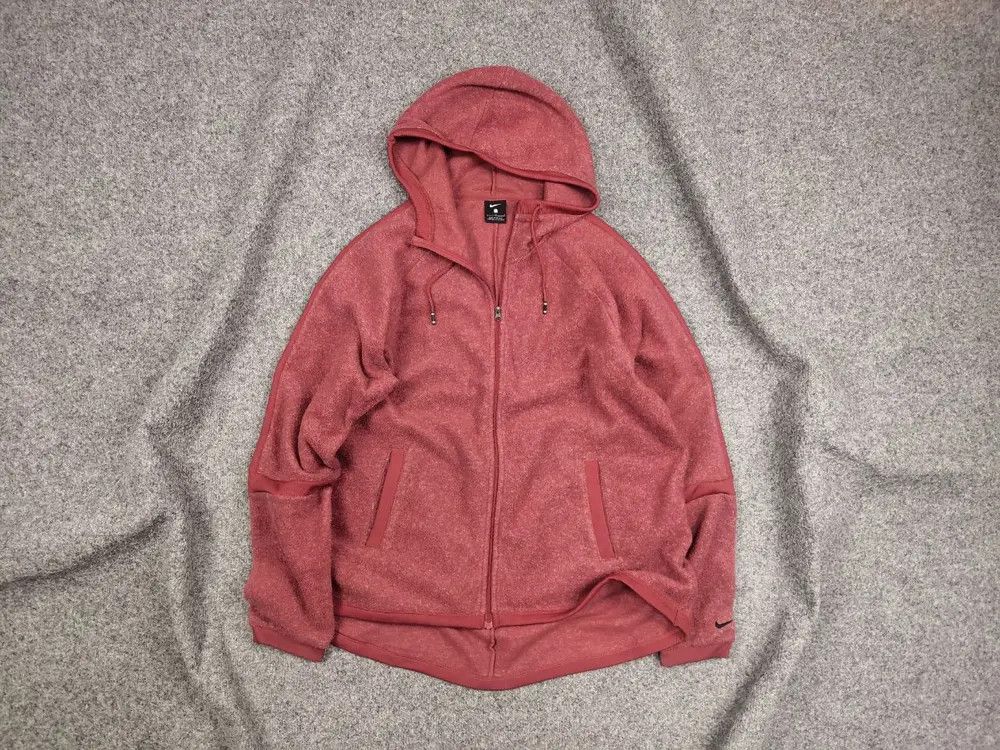Nike Nike Fleece womens oversized zip-up burgundy Hoodie Size L / US 10 / IT 46 - 2 Thumbnail