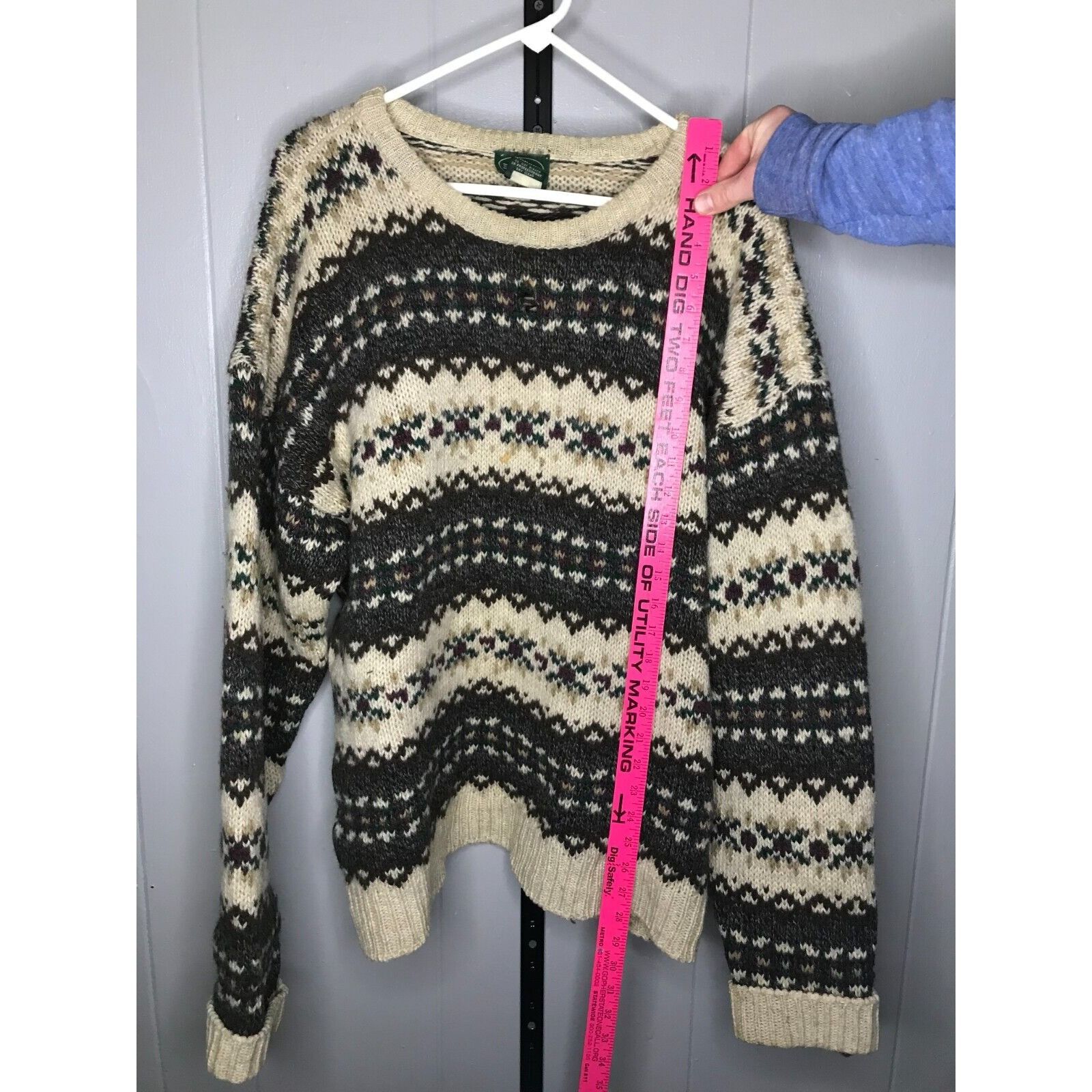 Izod Vintage Izod Sweater Mens XL Geometric Knit Virgin Wool Gran Size US XL / EU 56 / 4 - 7 Thumbnail
