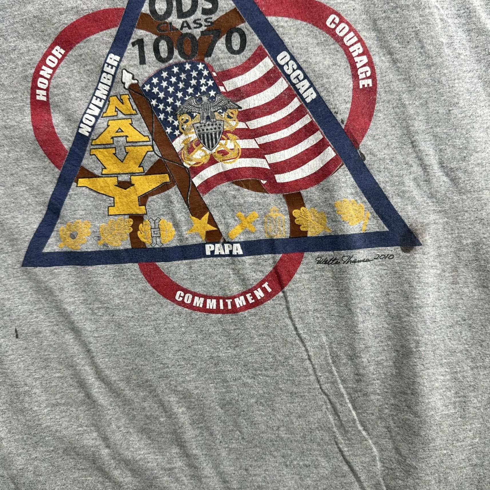Hanes VINTAGE US Navy ODS Class 10070 T-Shirt Mens Large Gray Hanes Military Graphic Tee 2010 Size US L / EU 52-54 / 3 - 6 Thumbnail