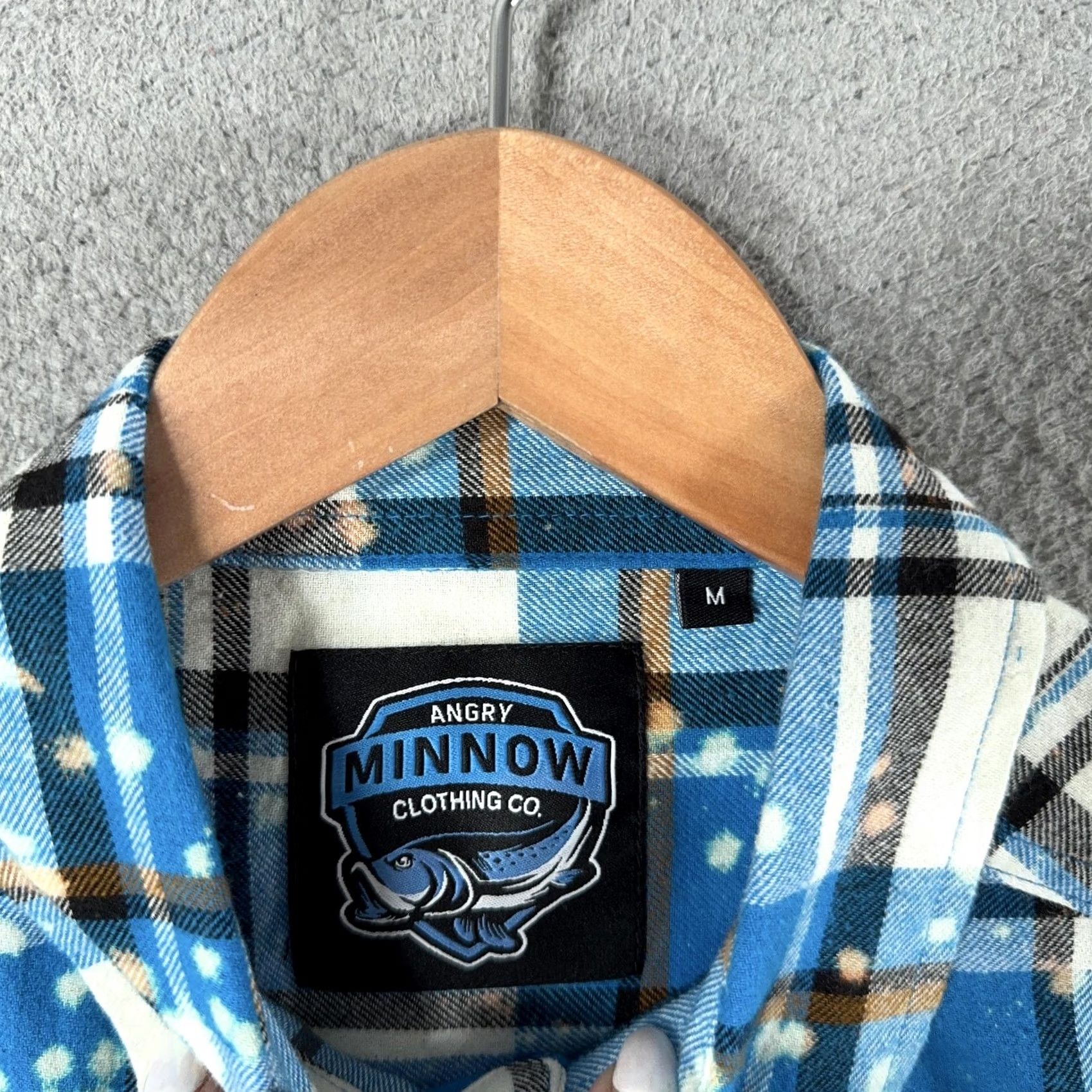 Vintage Angry Minnow Shirt Mens M Blue Plaid Long Sleeve Button Up Flannel Pocket Size US M / EU 48-50 / 2 - 3 Thumbnail