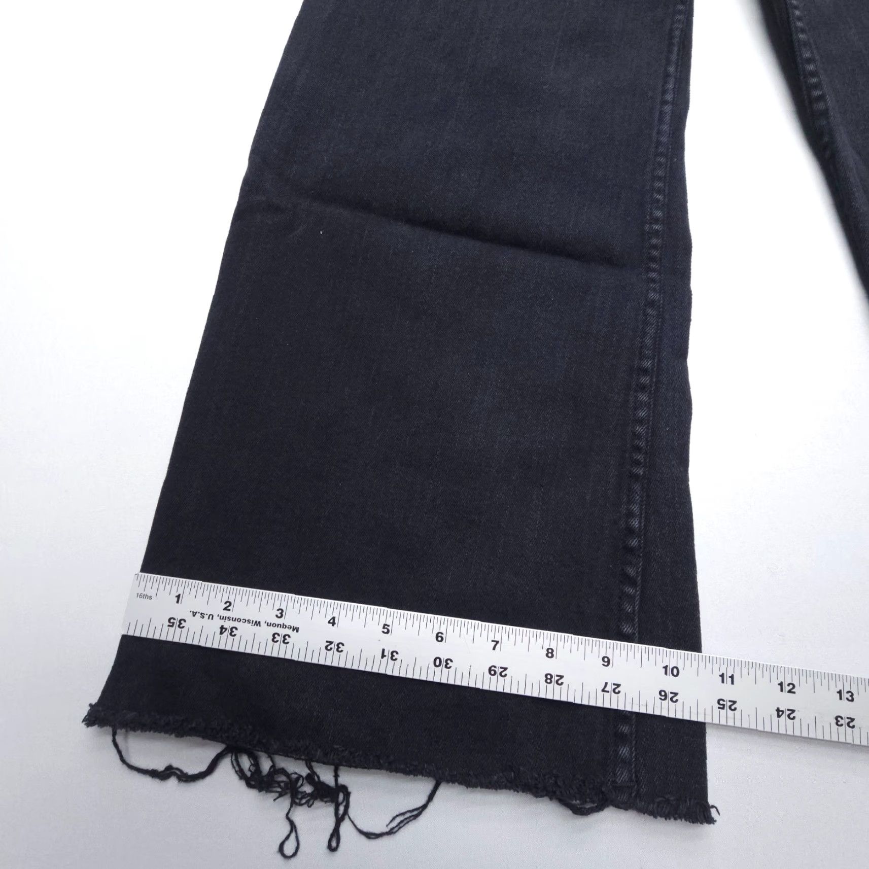 Vintage Miou Muse Jeans Womens Large Black Ankle Wide-Leg Frayed Hem High Rise Boho Summer Fall Winter Spring Casual Size 36" / US 14 / IT 50 - 6 Thumbnail