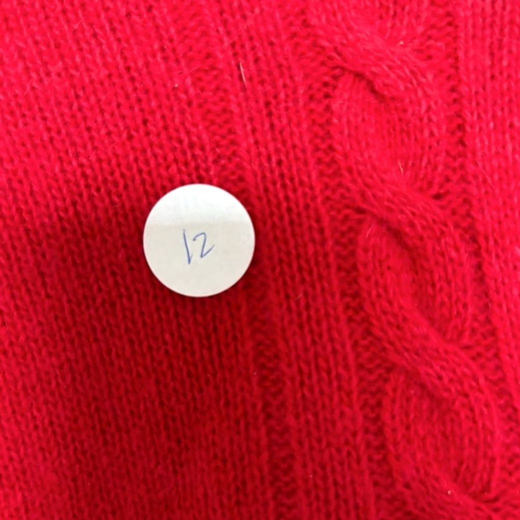 Vintage VINTAGE Hastings & Smith Red Mock Neck Cable Knit Sweater Lambswool Angora Blend M Ladies Men’s Women’s Size M / US 6-8 / IT 42-44 - 7 Thumbnail