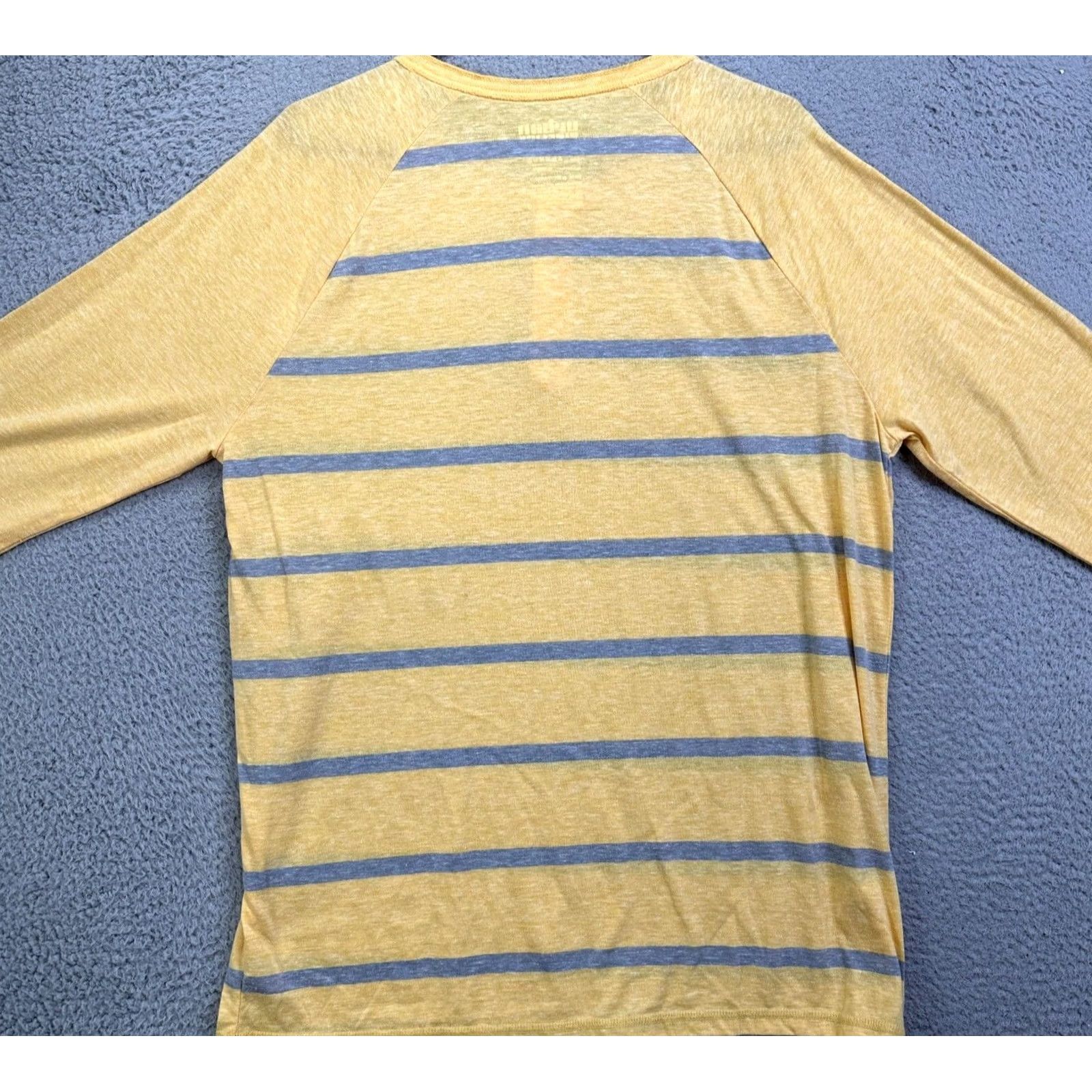 Vintage Urban Pipeline Henley Shirt Adult XL Yellow Grey Stripe Long Sleeve Tee Mens NEW Size US XL / EU 56 / 4 - 4 Thumbnail