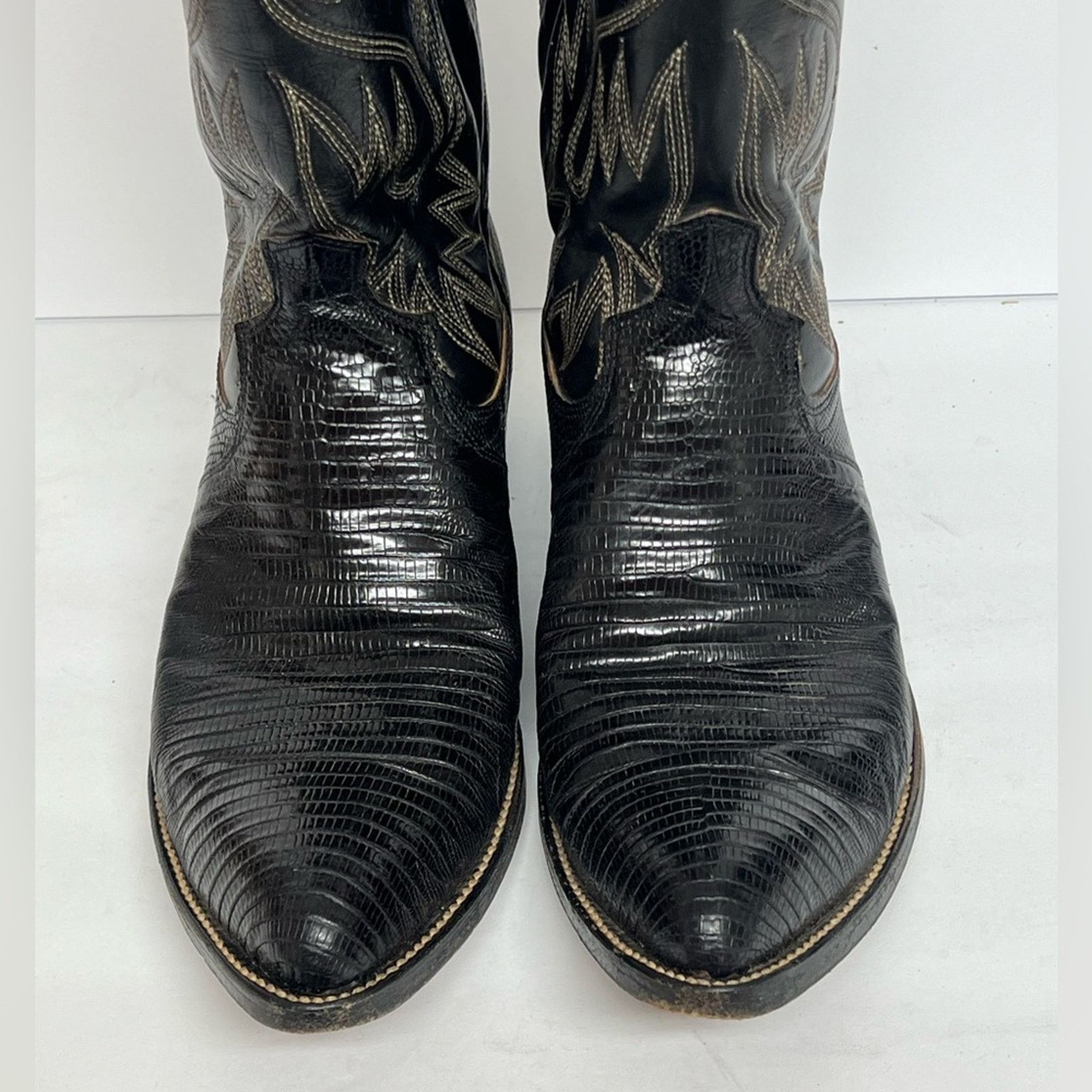 Dan Post Dan Post Black Lizard Skin Boots 6830 Cowboy Western USA Size US 9.5 / EU 42-43 - 5 Thumbnail