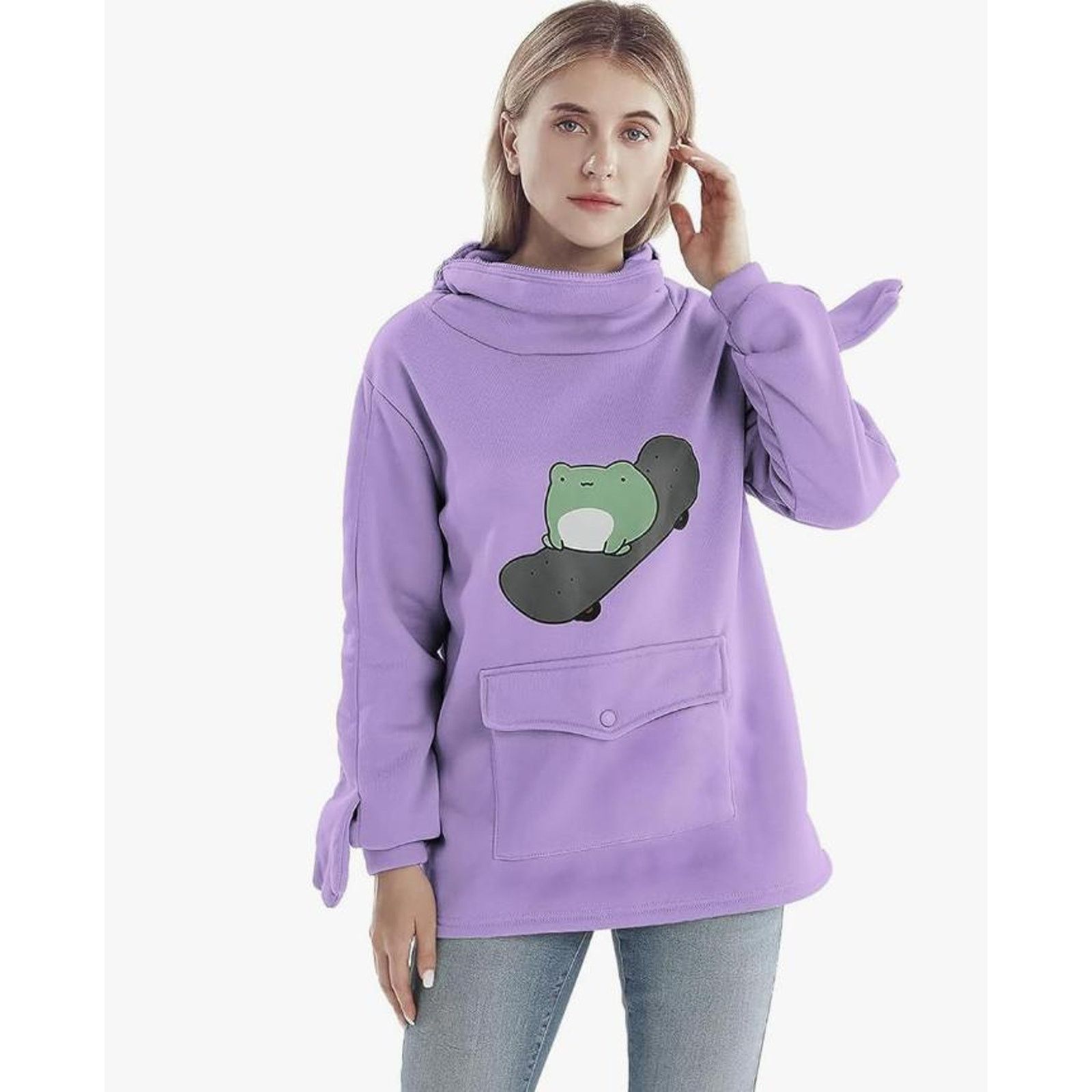 The Unbranded Brand Frog Hoodie Oversized Graphic HoodiPullover SIZE XL Size XL / US 12-14 / IT 48-50 - 3 Thumbnail