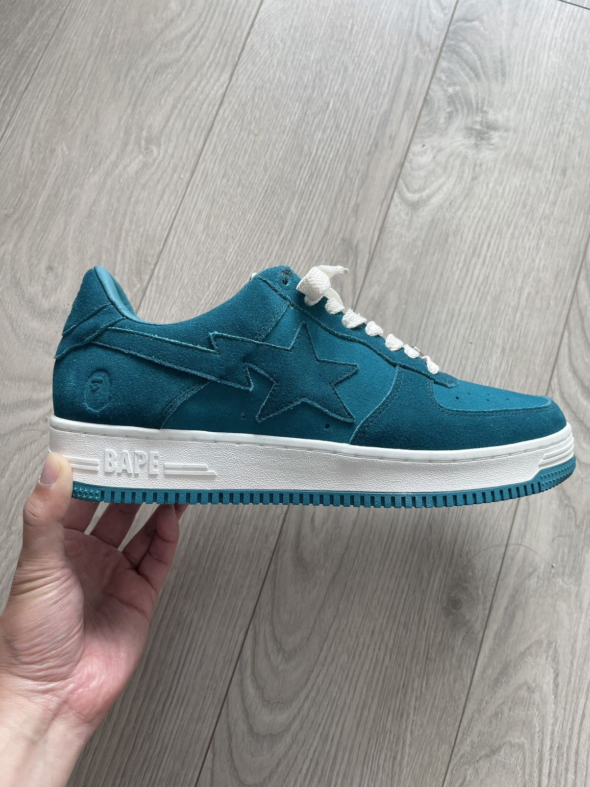 Bape A bathing ape Bape sta green suede Size US 12 / EU 45 - 16 Thumbnail