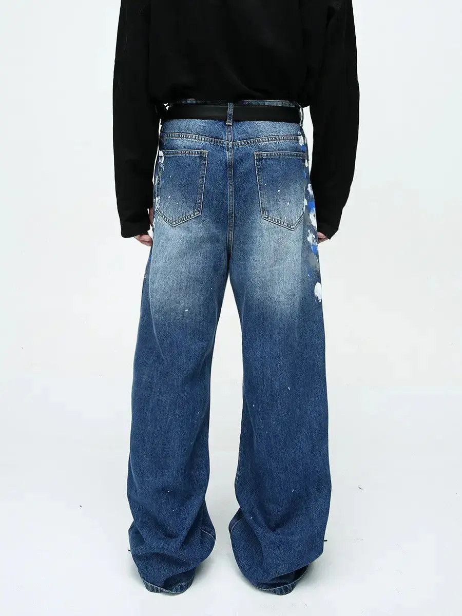 Japanese Brand Retro loose hip-hop graffiti jeans Size US 32 / EU 48 - 2 Thumbnail