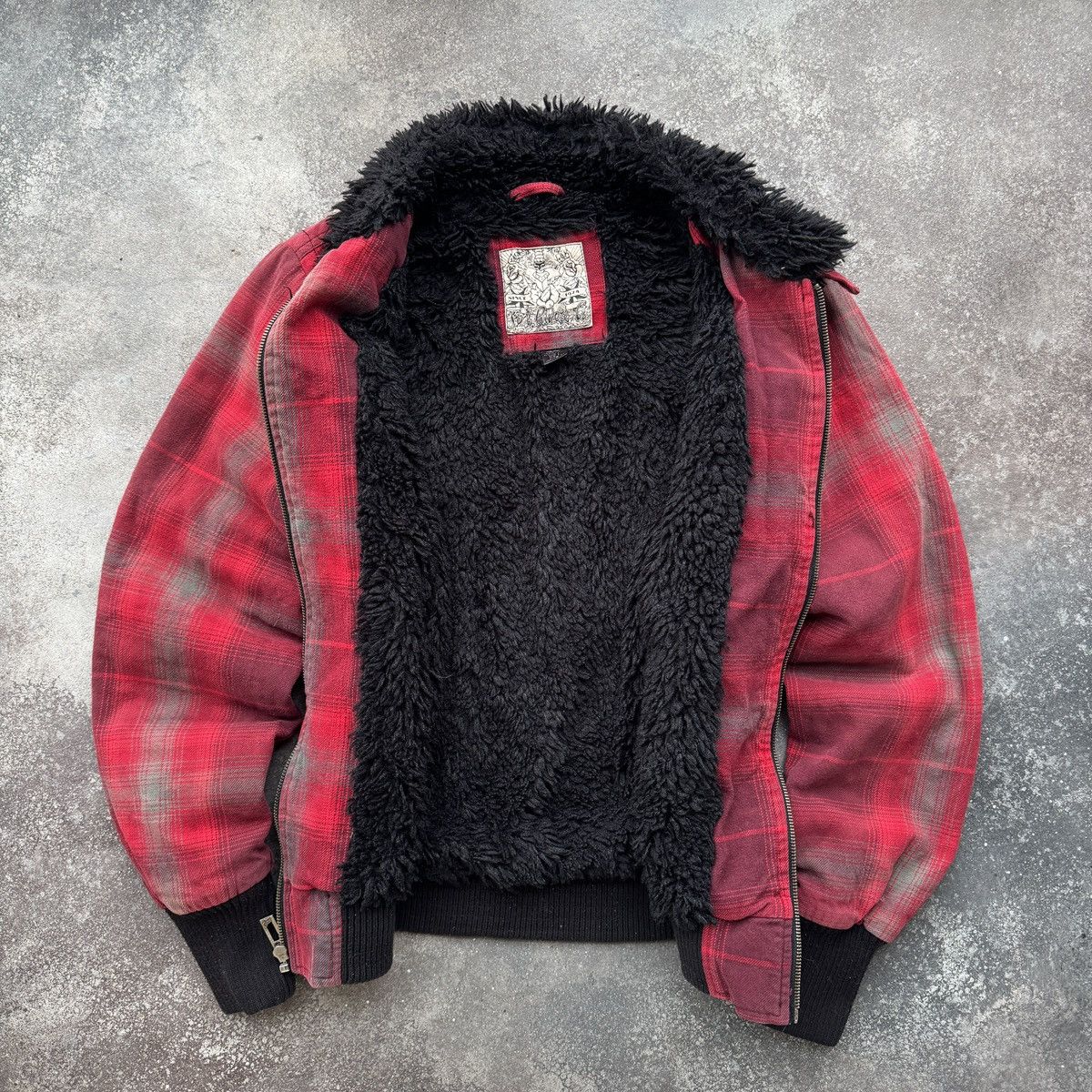 Fox Racing Fox Racing Y2K Grunge Biker Style Faux Fur Plaid Jacket Size L / US 10 / IT 46 - 8 Thumbnail