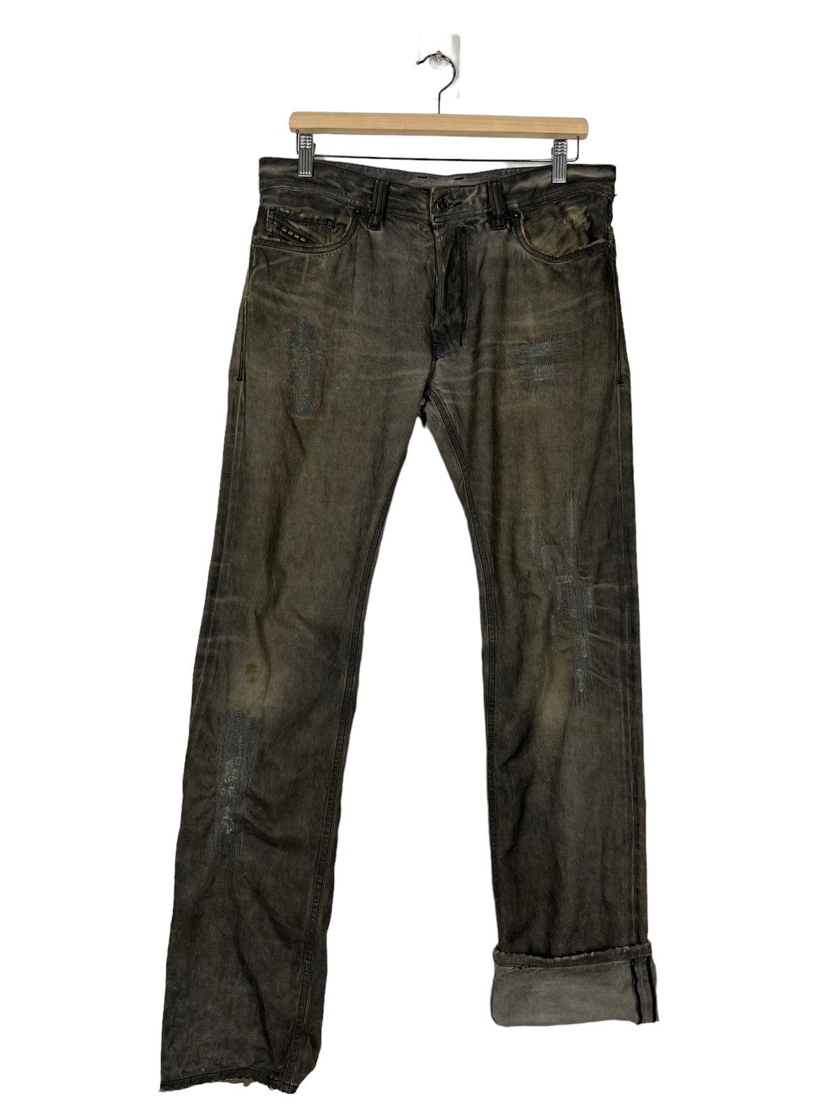 Diesel 🔥 FLARE DIESEL DISTRESSED DYED JEANS Size US 34 / EU 50 - 10 Thumbnail
