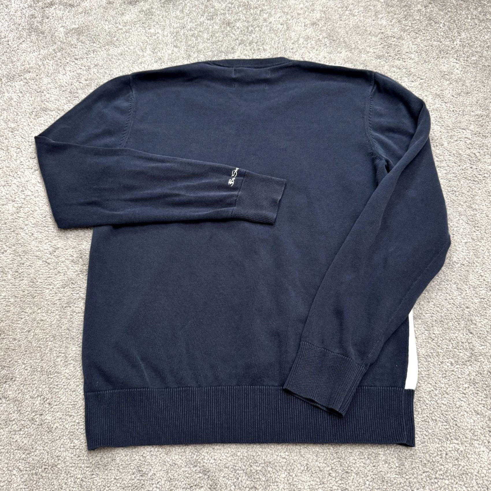Ben Sherman Ben Sherman Signature Argyle V-Neck Pullover Sweater Mens Small Navy Blue White Size US S / EU 44-46 / 1 - 2 Thumbnail