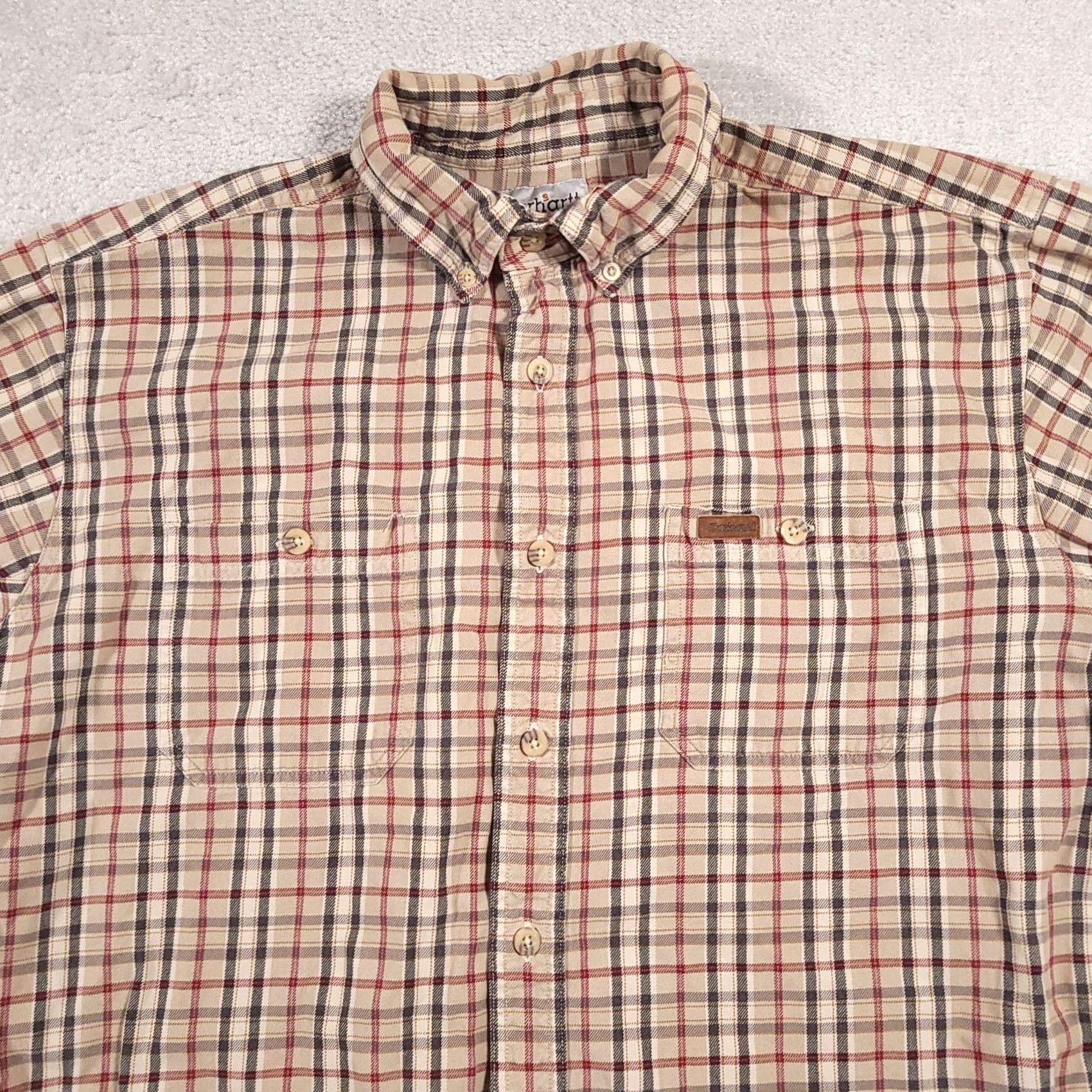 Carhartt Carhartt Long Sleeve Check Button Down Shirt Mens XL Workwear Size US XL / EU 56 / 4 - 3 Thumbnail